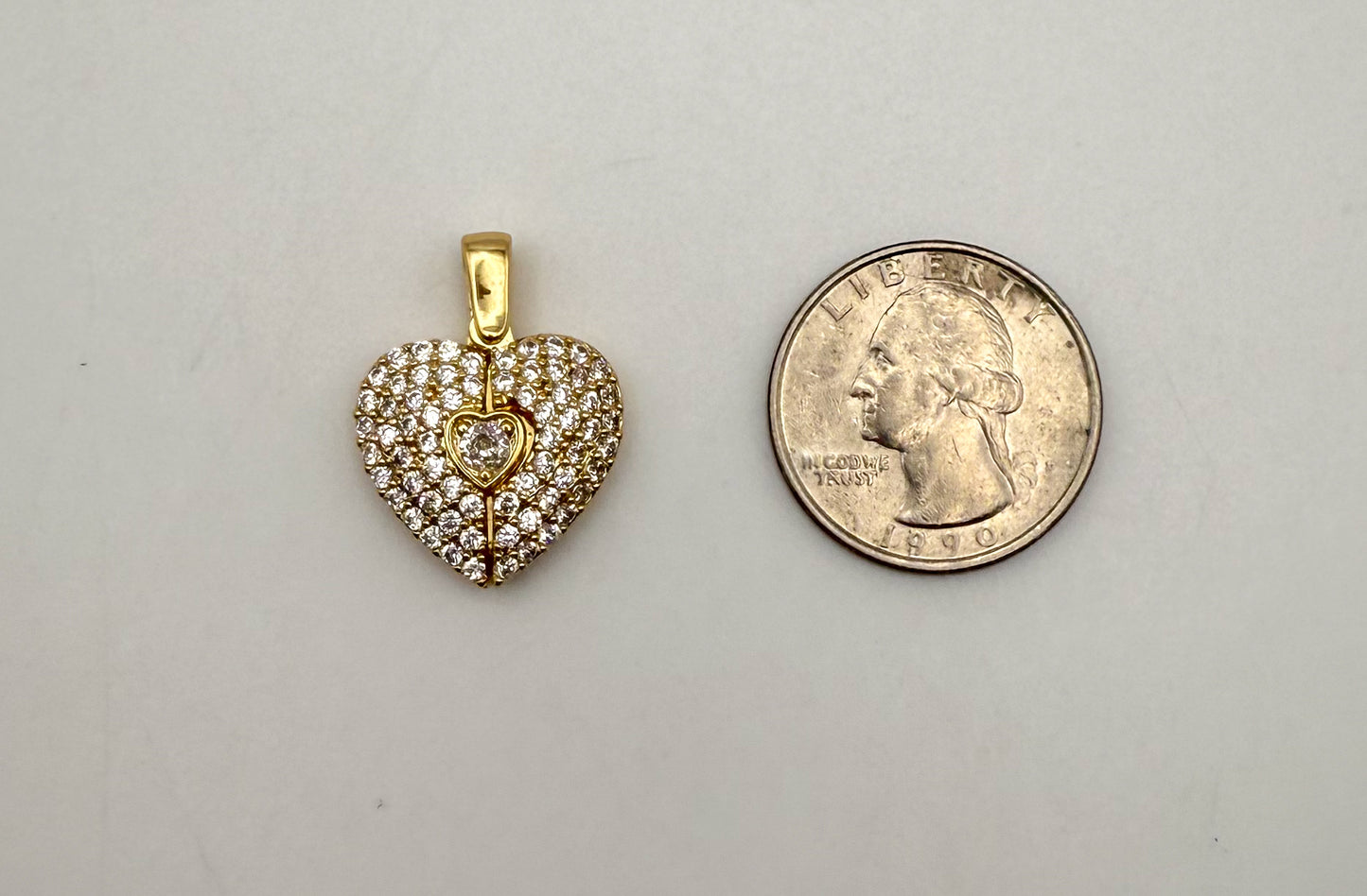 Sparkling Open Heart Gold DIY Pendants
