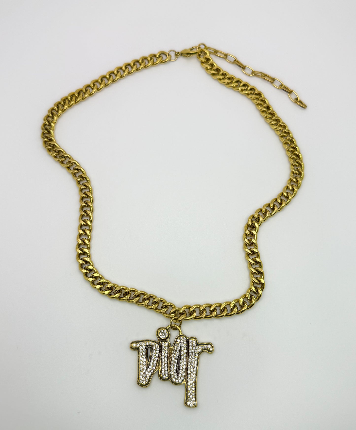Gold DIOR Designer Pendant Cuban Necklaces
