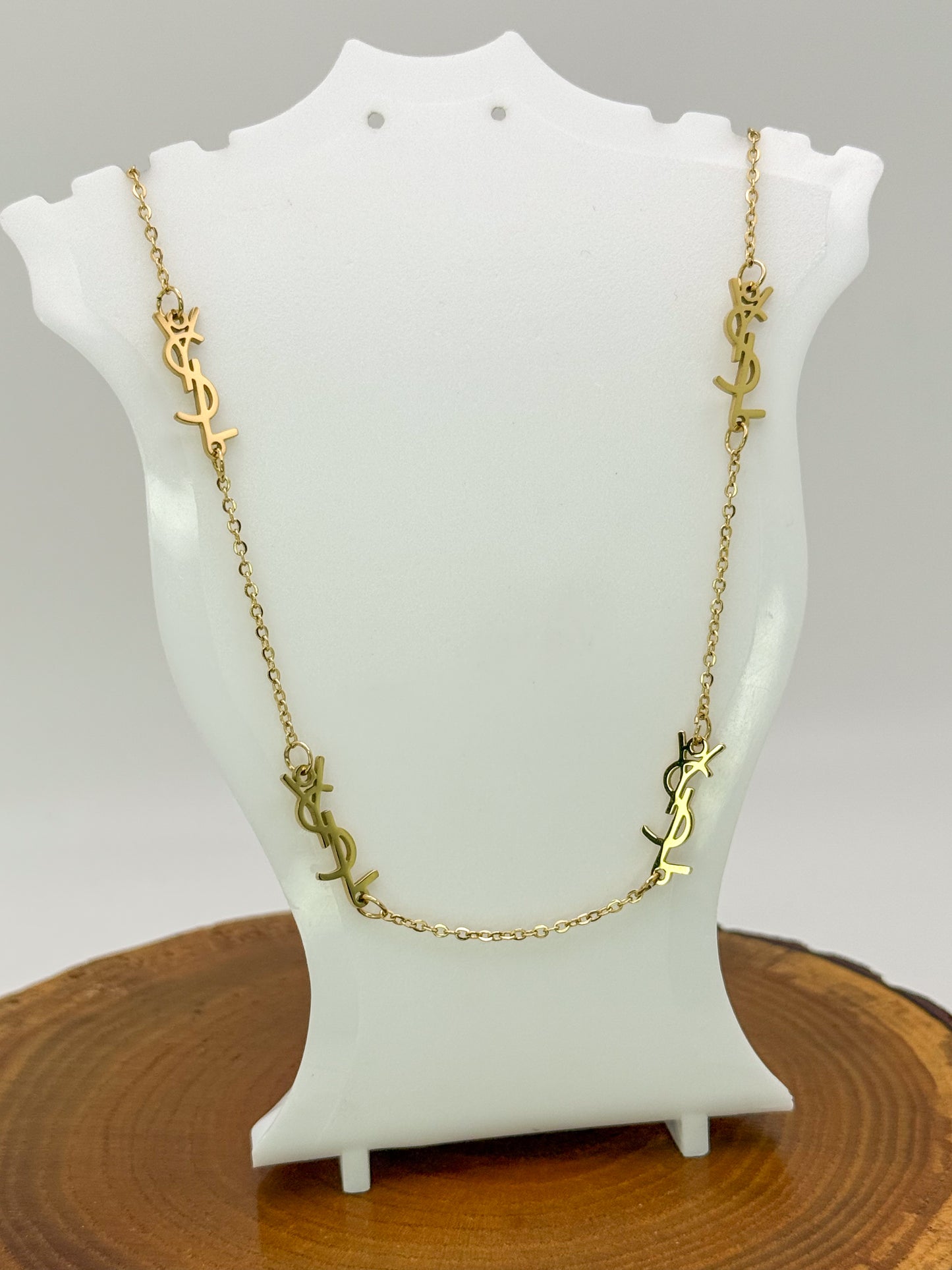 Gold YSL Designer Statement Necklace