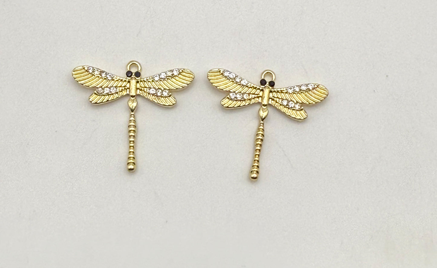 Gold Sparkling Dragonfly DIY Charm