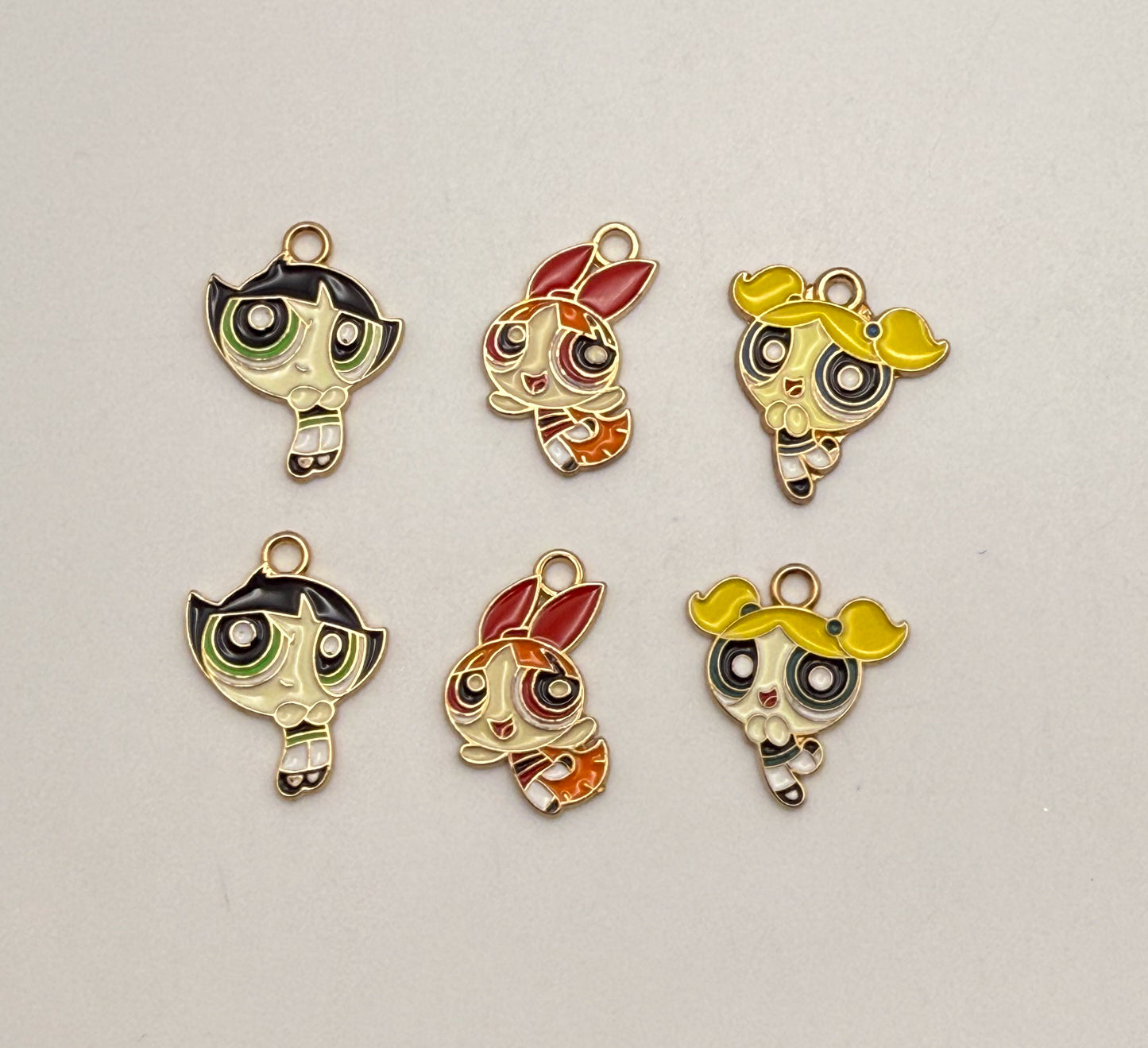Power Puff Girls Gold DIY Charm Set
