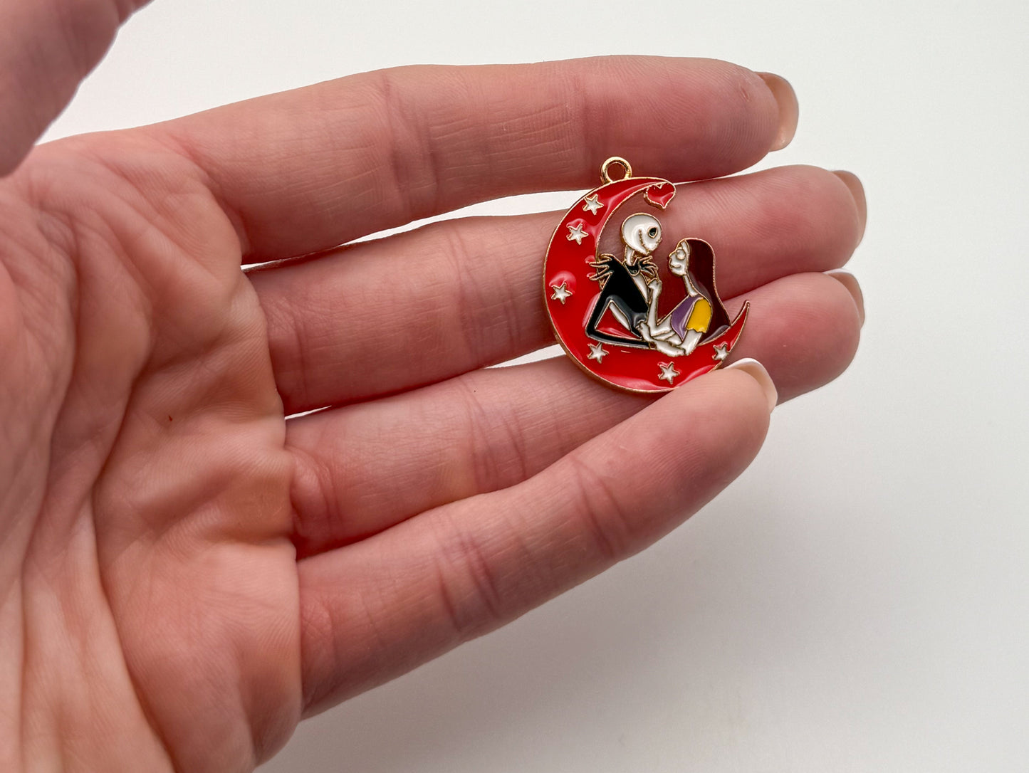 Nightmare Before Christmas Jack & Sally DIY Gold Metal Charms