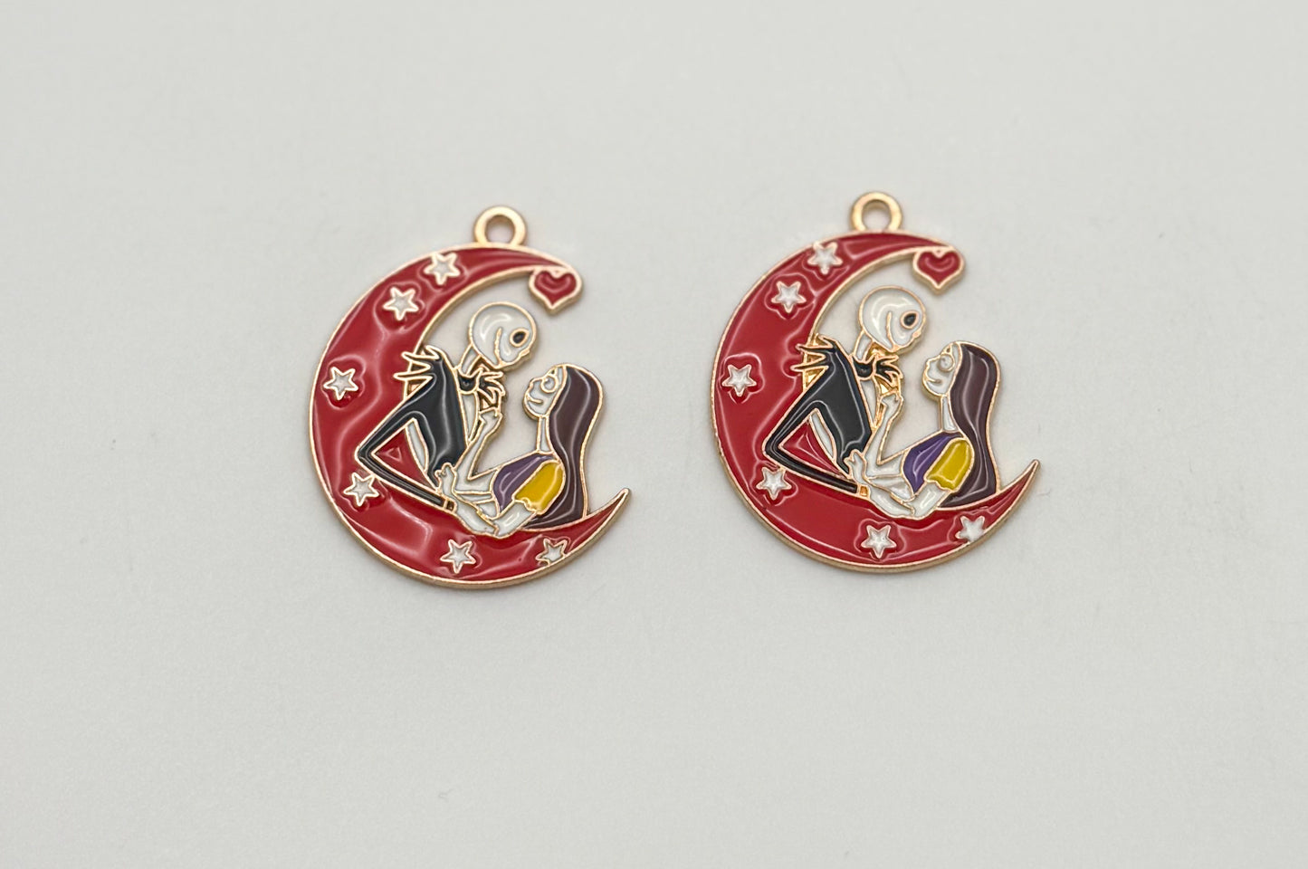 Nightmare Before Christmas Jack & Sally DIY Gold Metal Charms