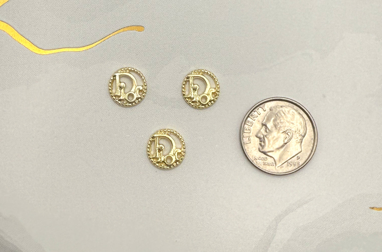 Gold Designer Mini Metal DIY Nail Charm