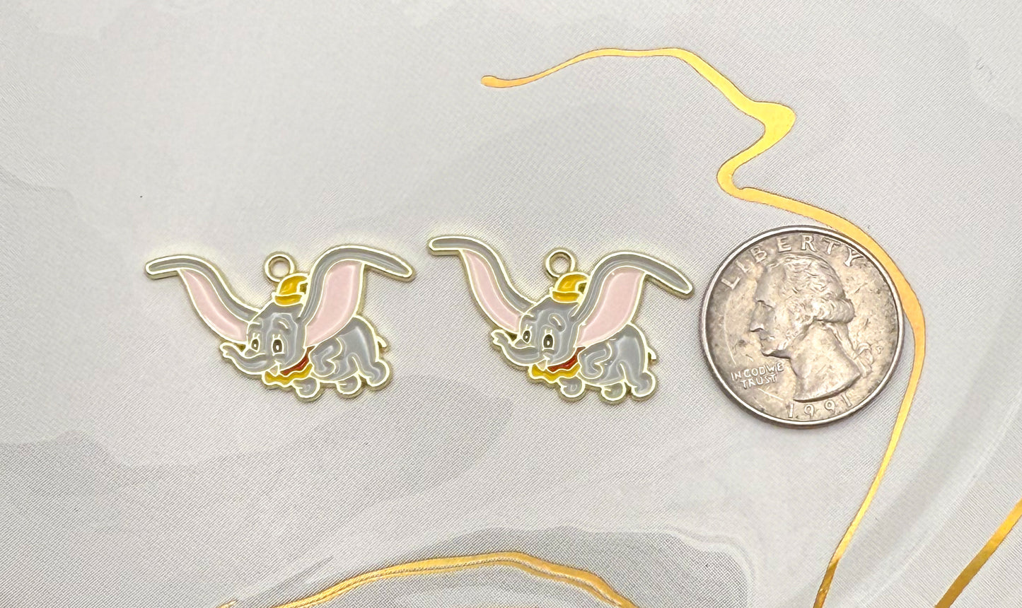 Dumbo The Flying Elephant DIY Gold Metal Charms