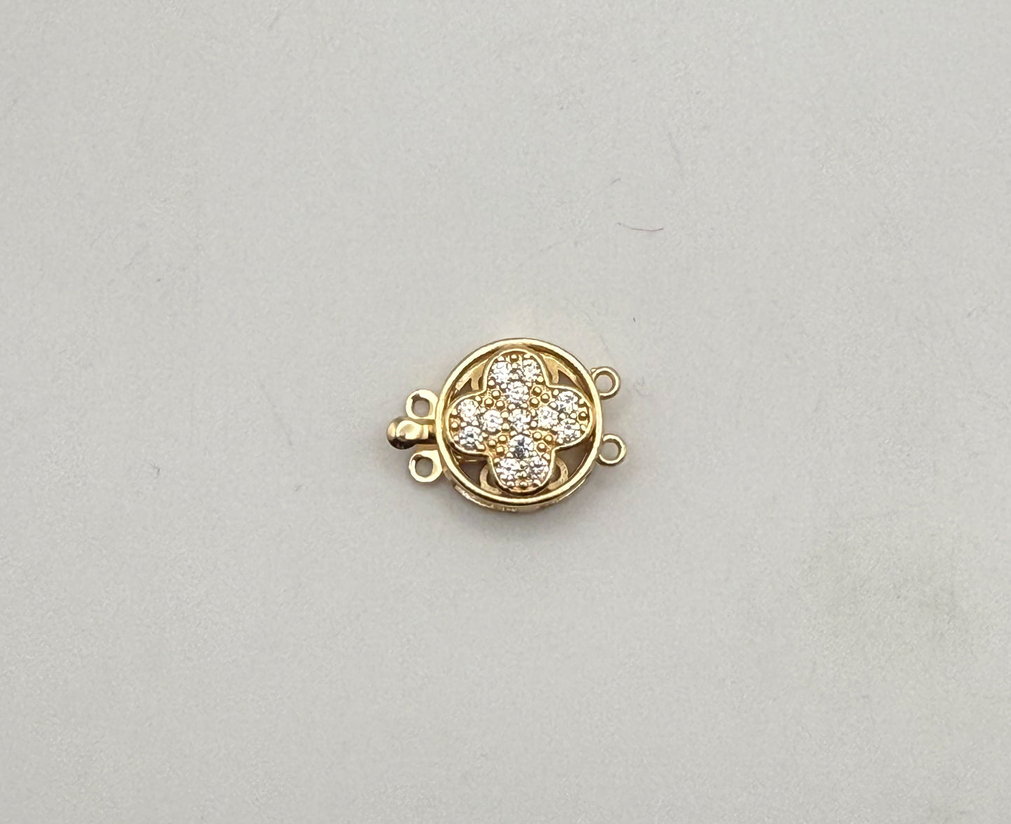 Gold & Silver Double Link Clover Closure Clasp for Jewelry Making