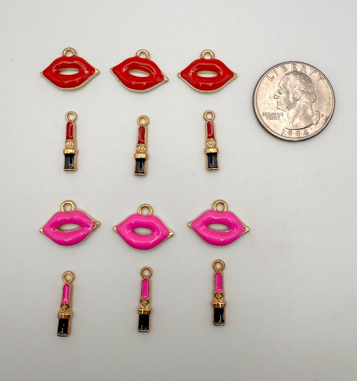 Gold Lips & Matching Lipsticks DIY Charm Mix