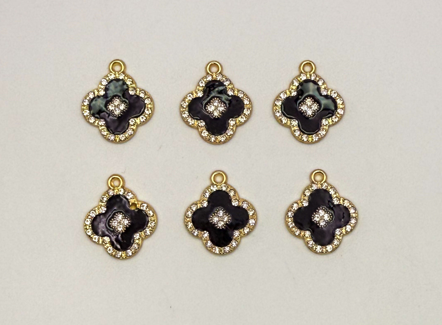 Black & Gold Clover DIY Charms