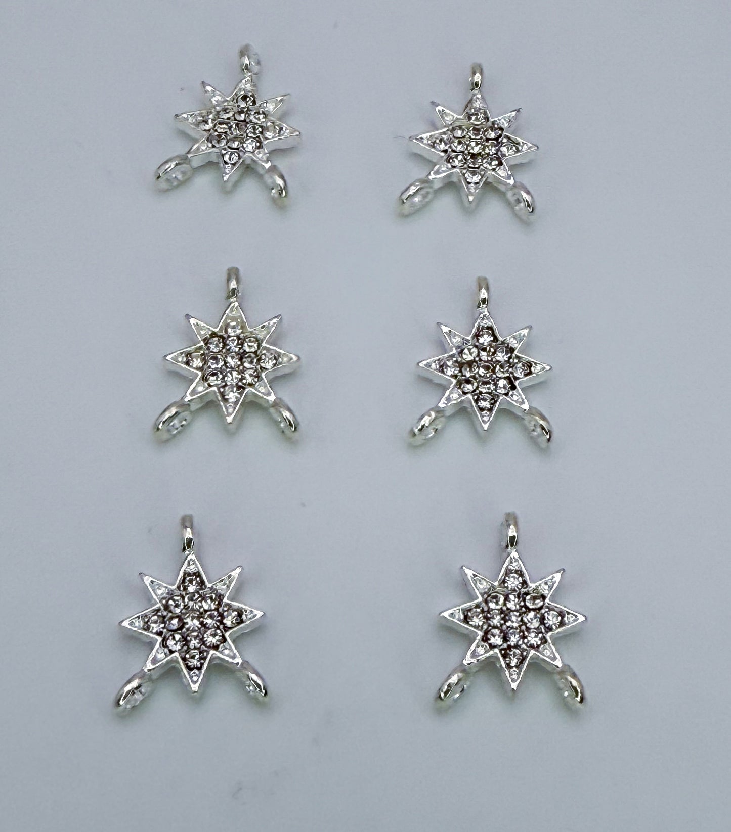 Silver Northern Star Bling 3 Part Connector DIY Charm