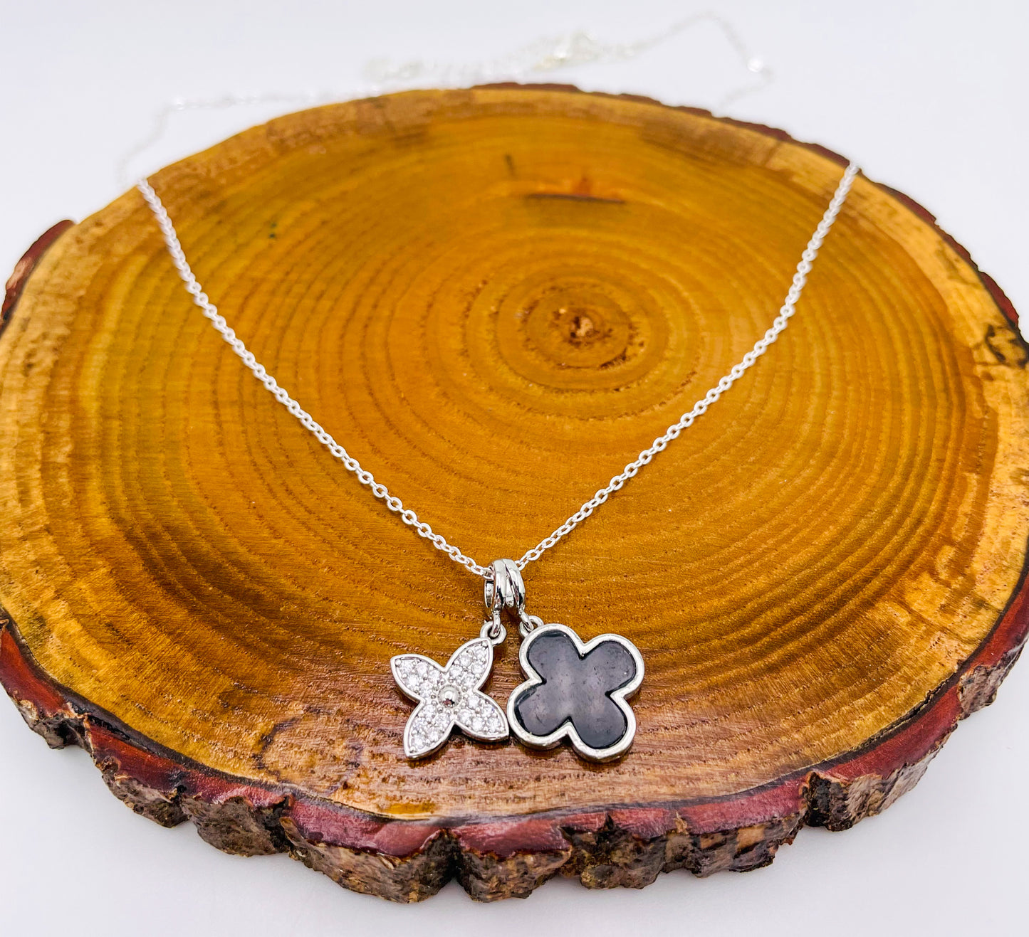 LV Black Clover Gold & Silver Adjustable Necklace