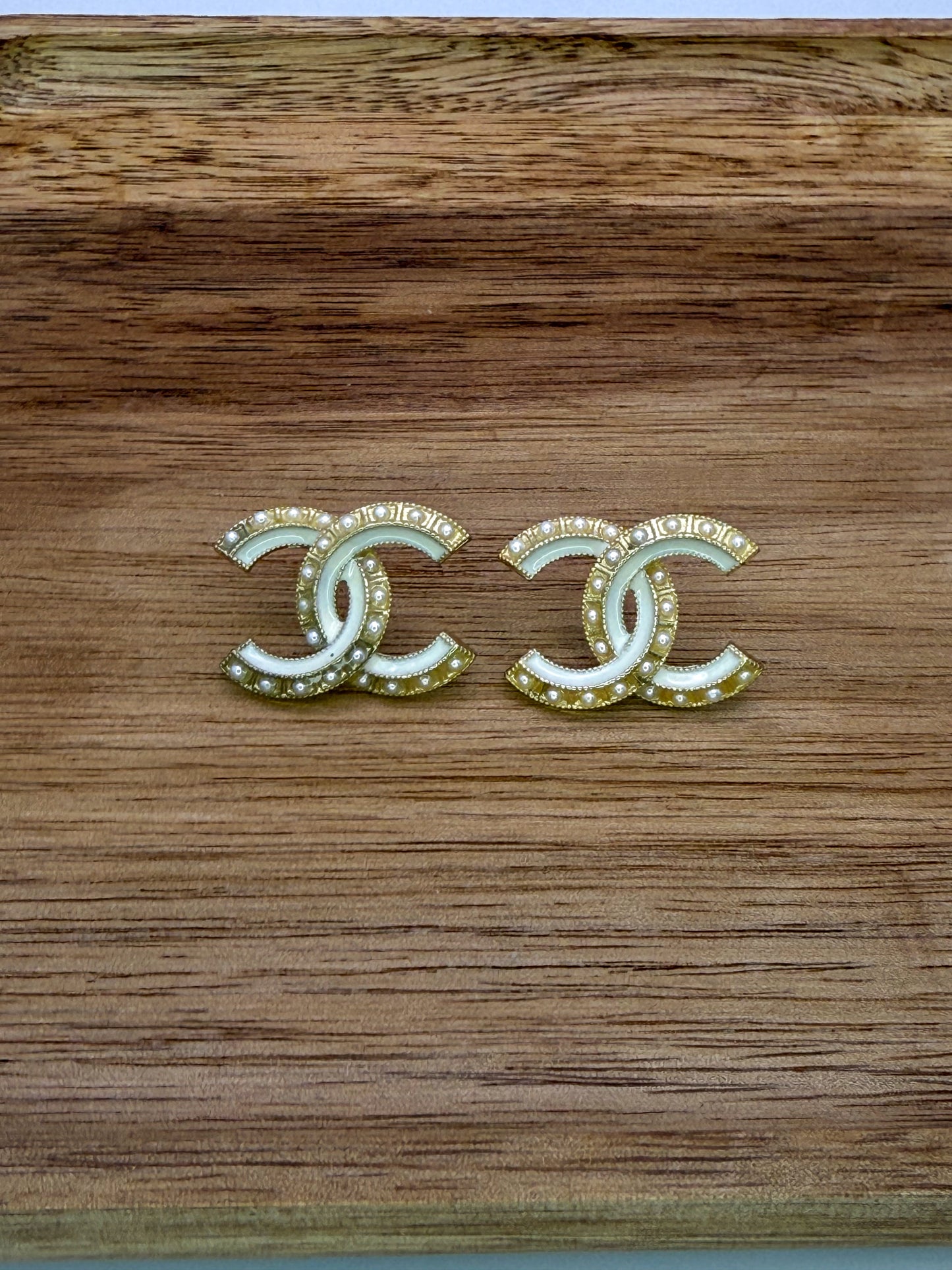 Big Gold CC Stud Earrings