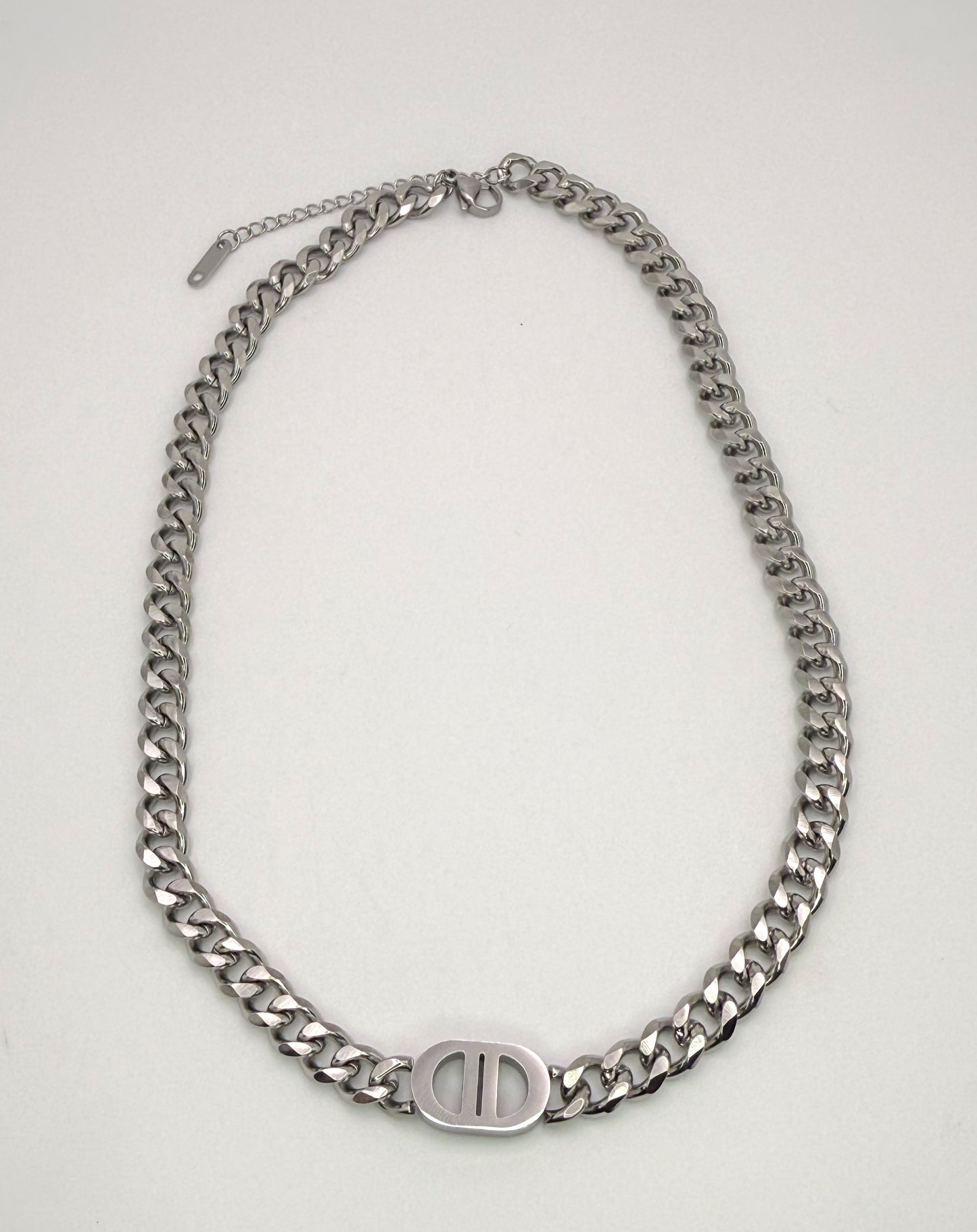 C Dior Designer Stainless Steel Cuban style Adjustable Necklaces