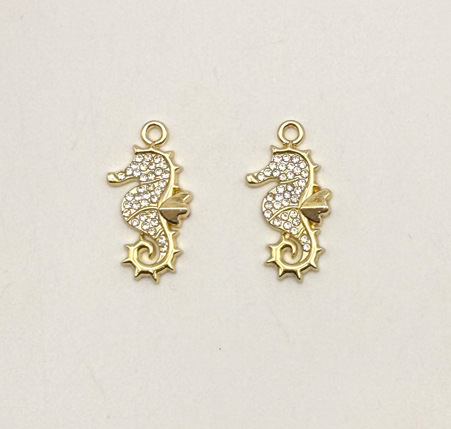 Sparkling Gold Seahorse or Ocean Fish DIY Charms