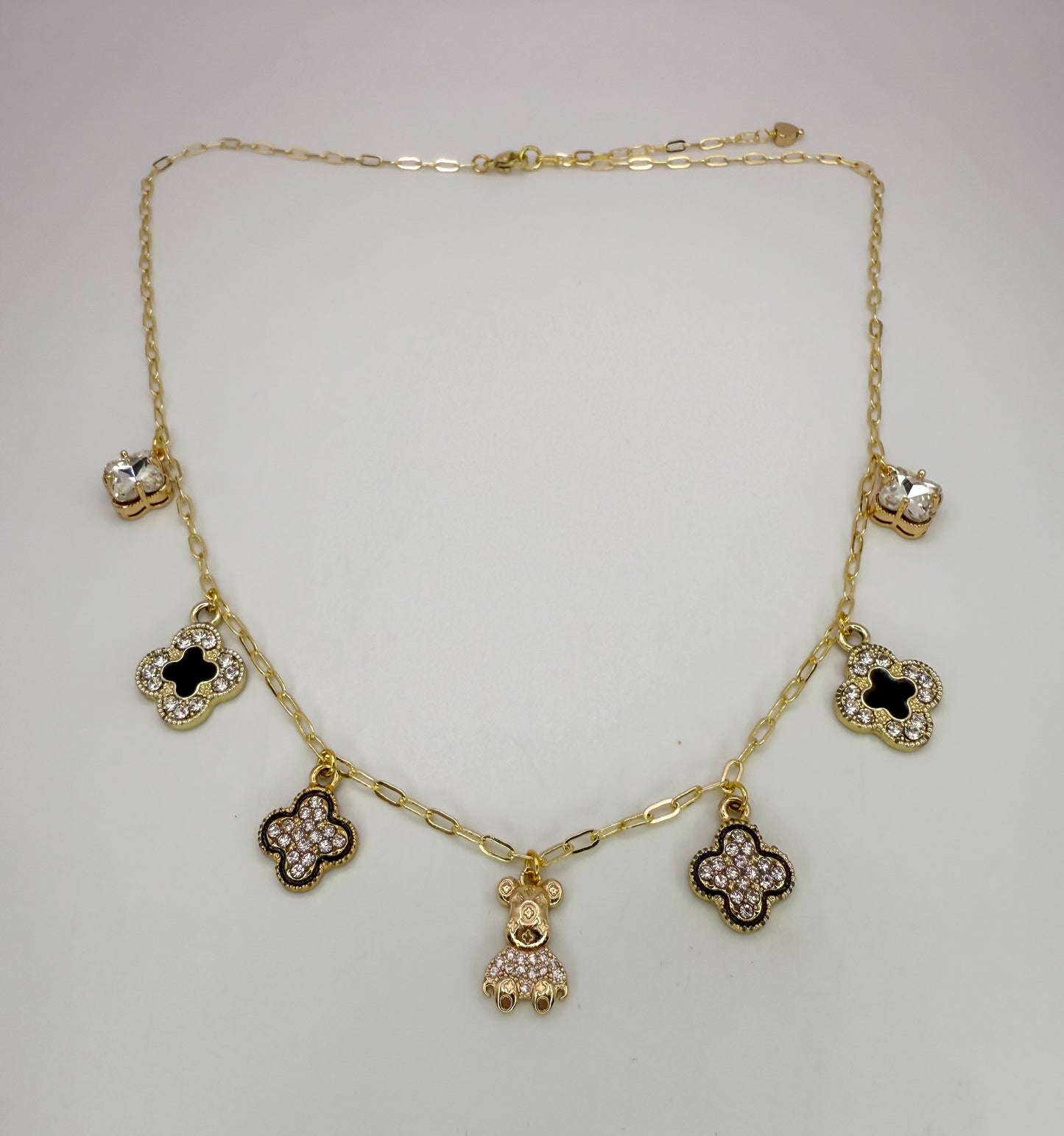 LV Inspired Gold Charm Necklaces