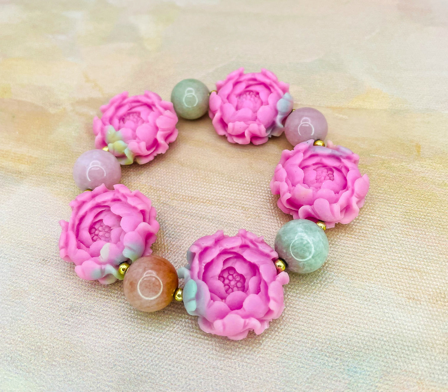 YanYuan Agate Powder Pressed Statement Bracelets