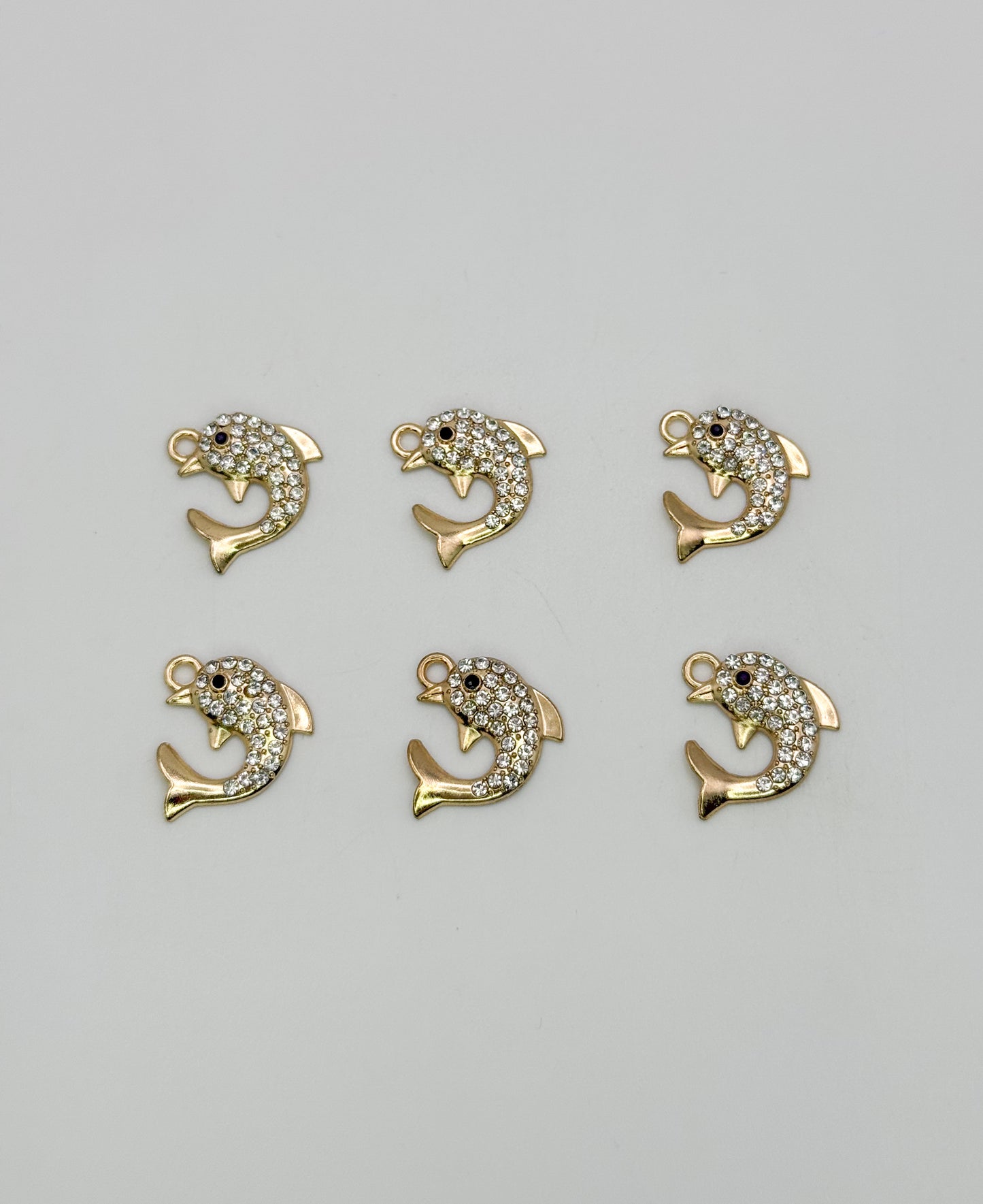 Gold Sparkly Dolphin DIY Charms