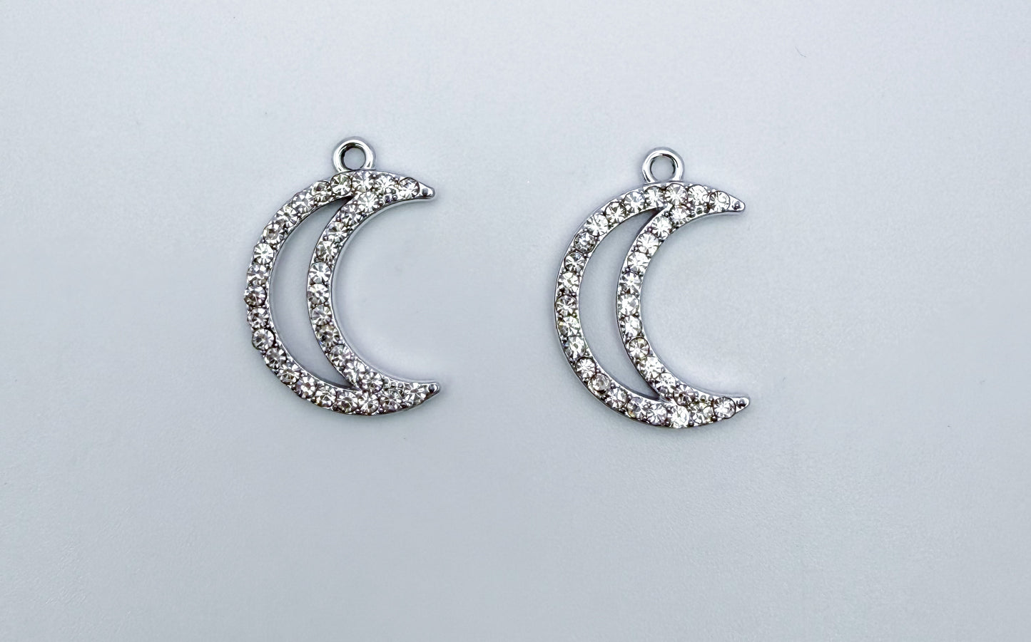 Hollow Crescent Moon Bling Charm