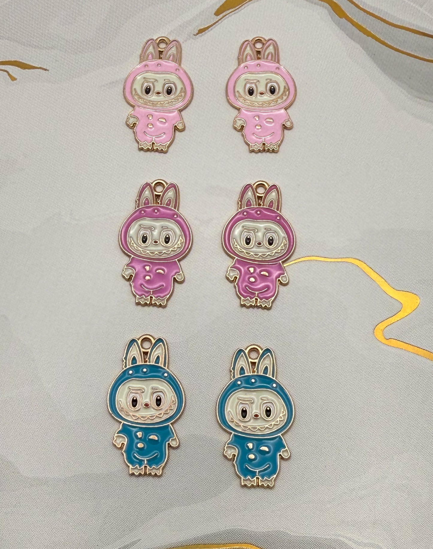 Labubu Colorful DIY Gold Metal Charms