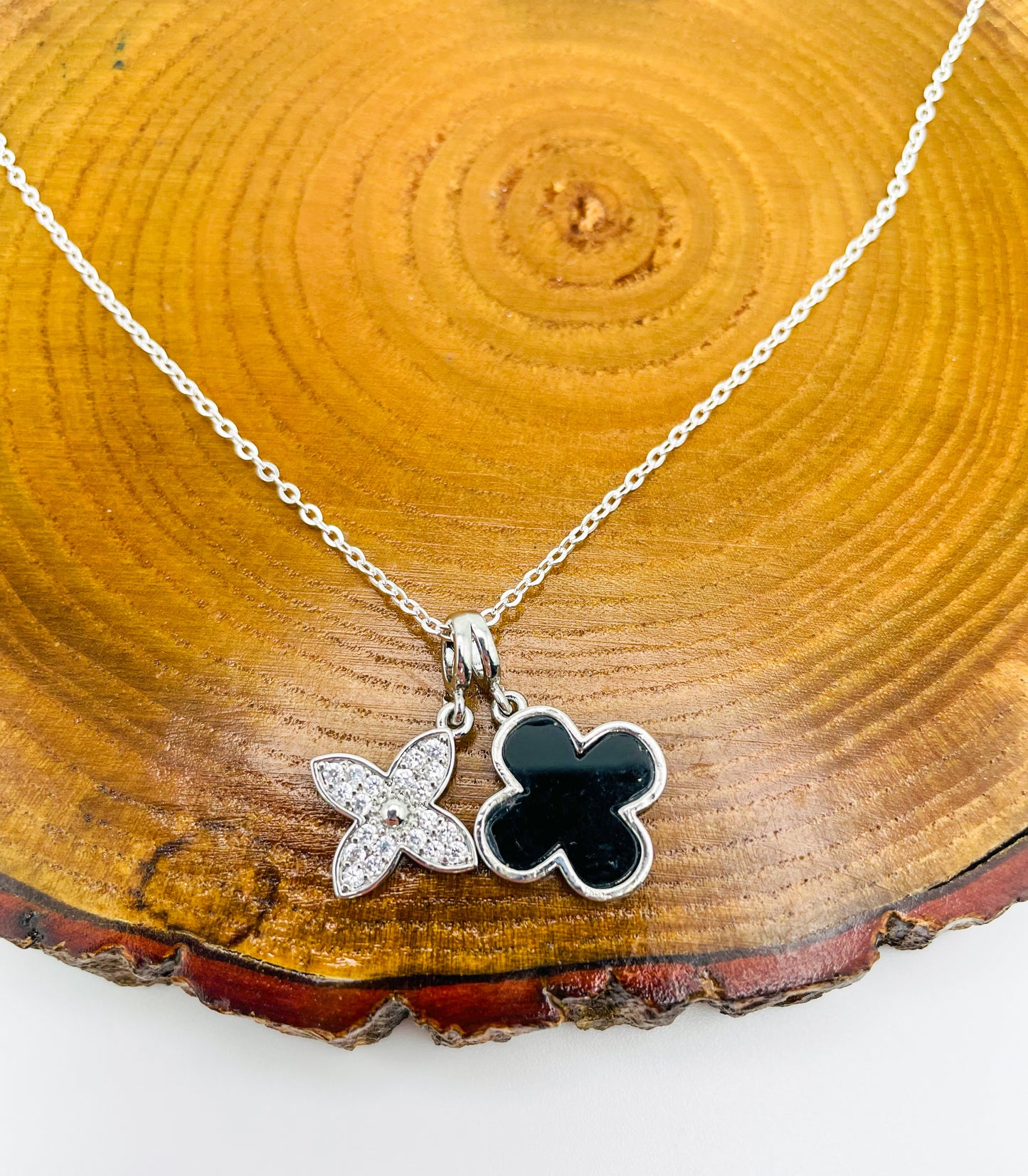 LV Black Clover Gold & Silver Adjustable Necklace