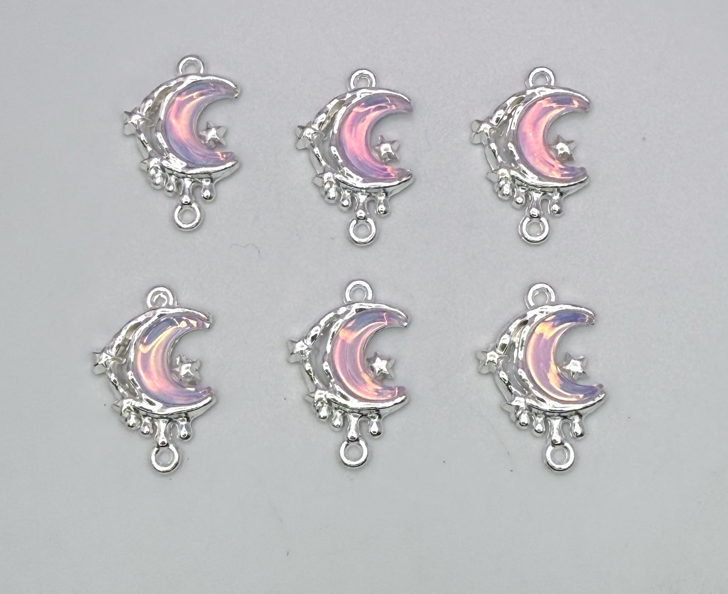 Silver Iridescent Double Link DIY Charm Connectors