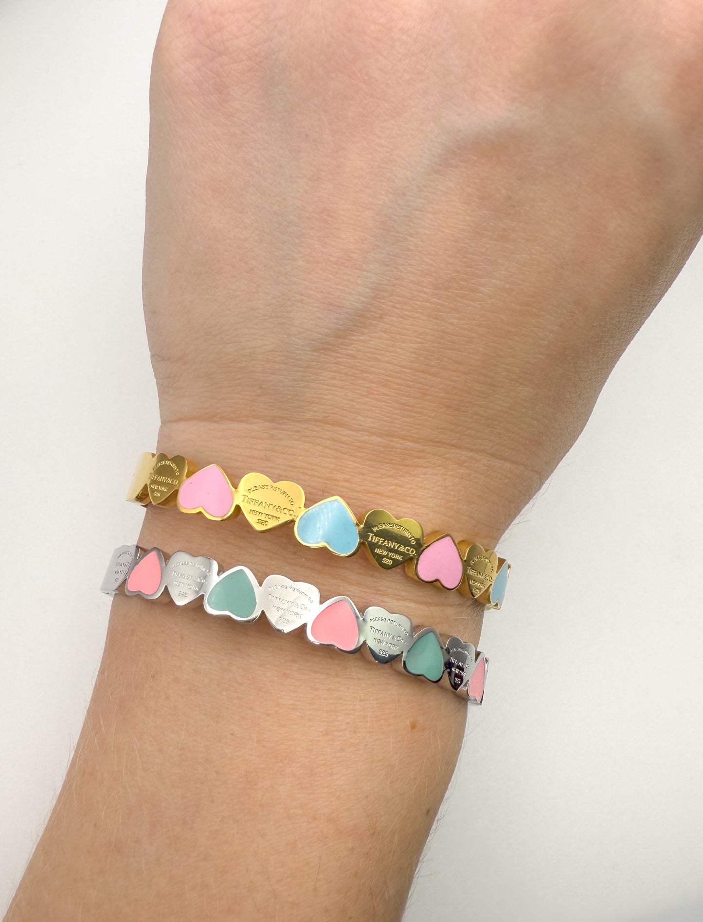 Tiff & Co. Stainless Steel Gold & Silver Bangles
