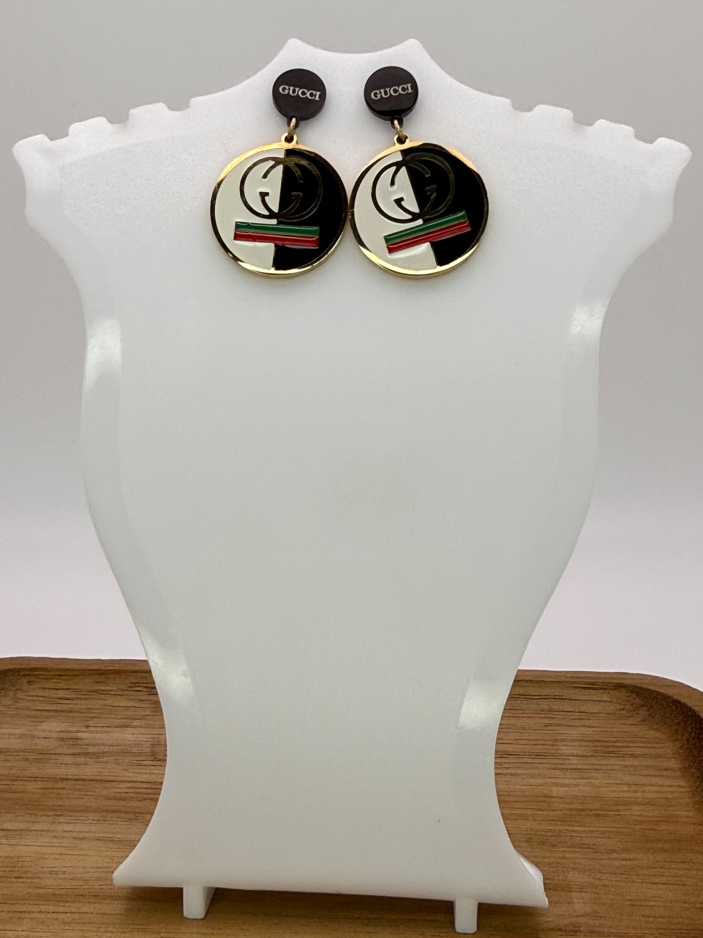 GG Designer Gold Stud Earrings