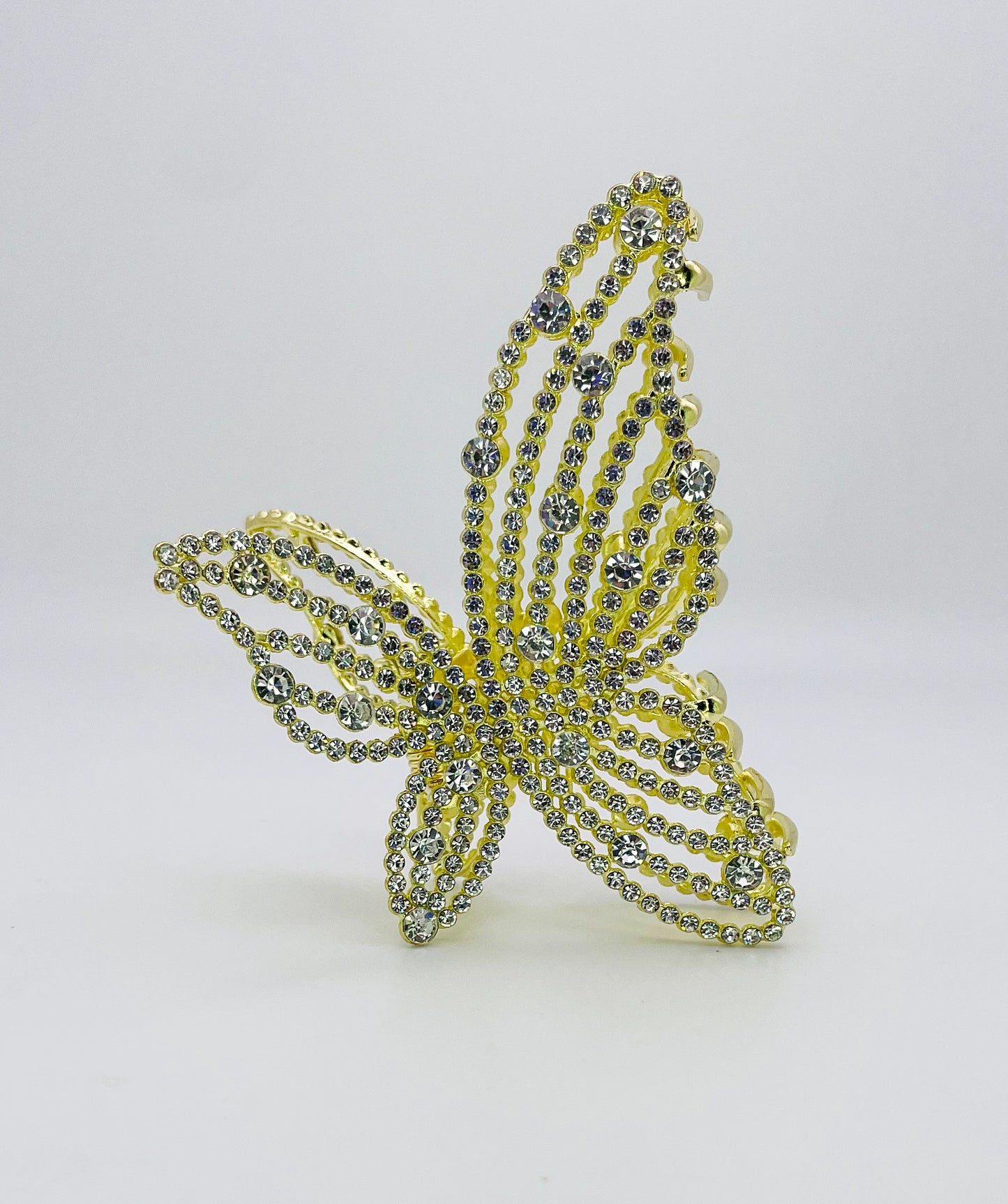 Medium Size Gold Bling Butterfly Hair Clip