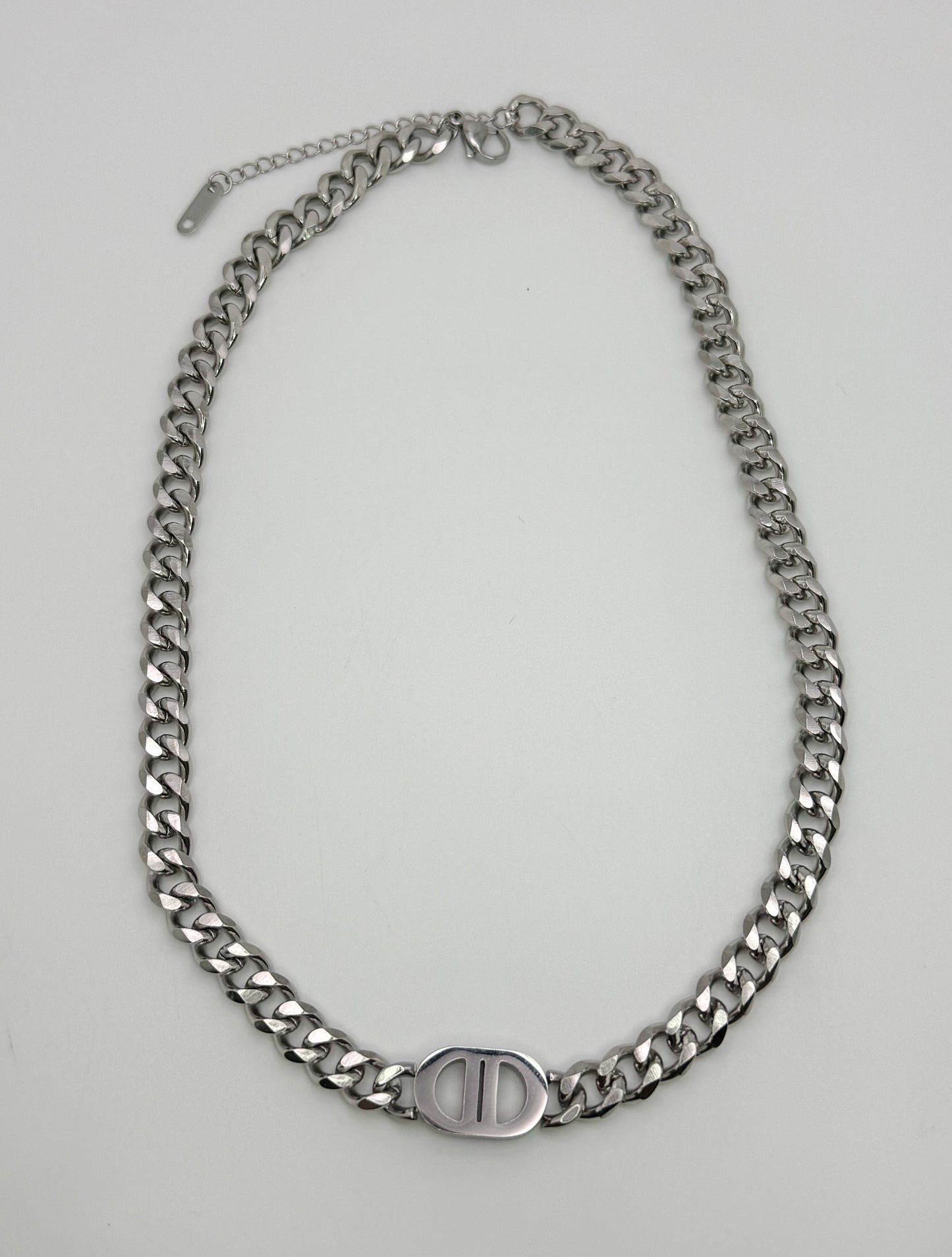 C Dior Designer Stainless Steel Cuban style Adjustable Necklaces
