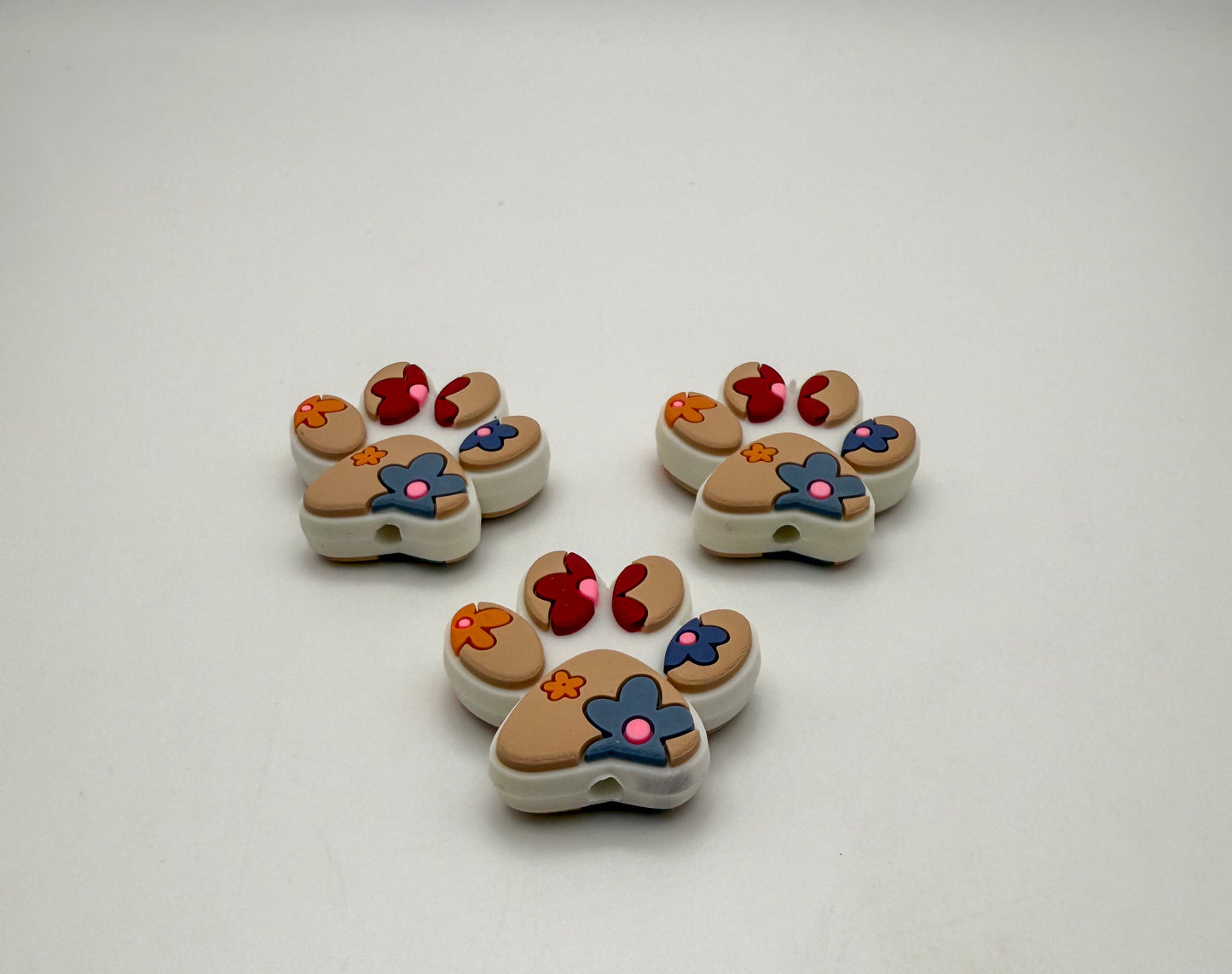 Silicone Printed Paw DIY Focal Beads