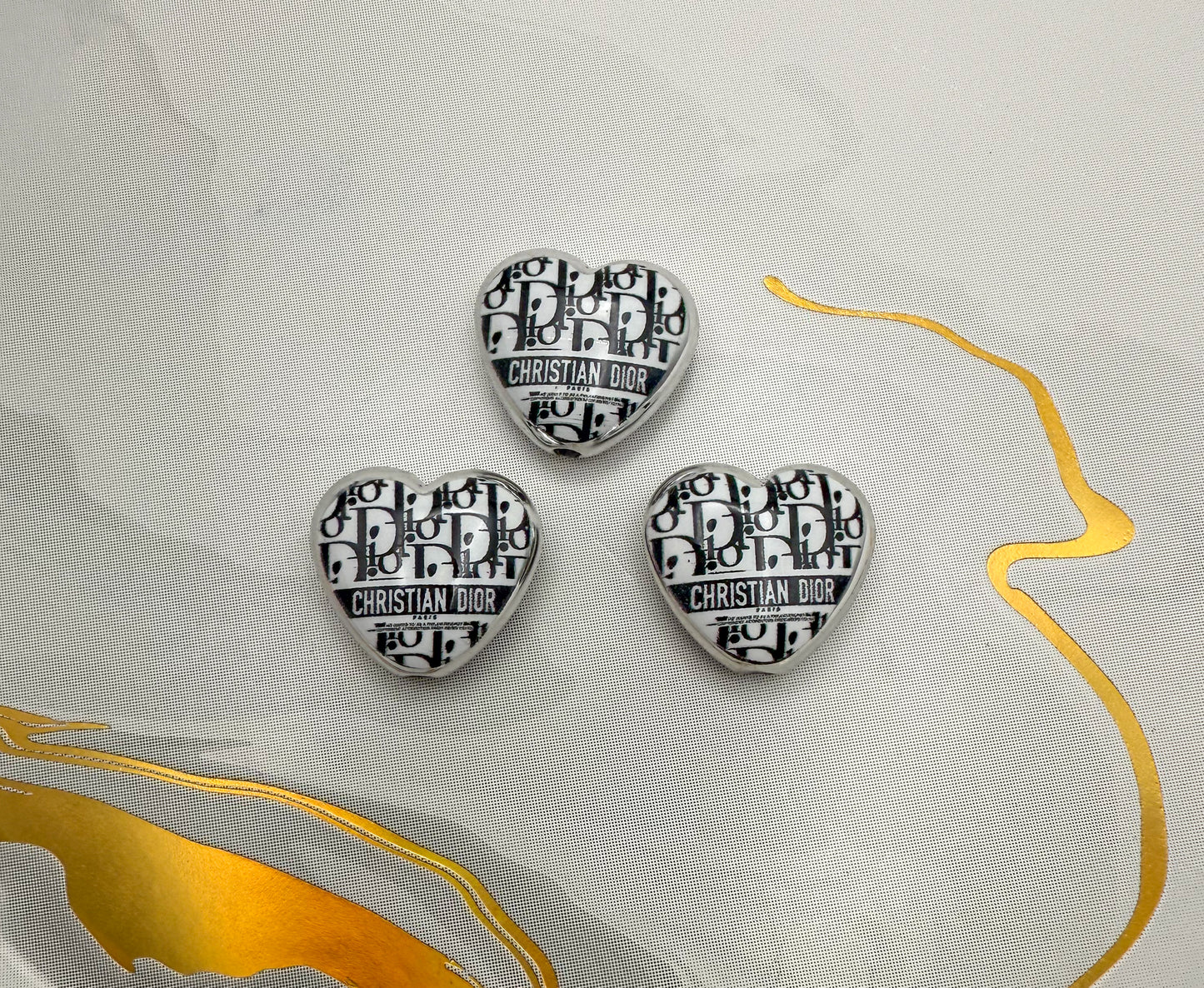 Designer Heart Shaped Acrylic DIY Beads