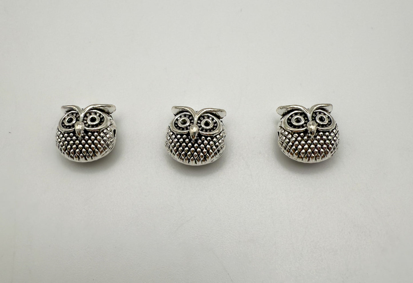 Gold & Silver Owl Spacer Charm Beads