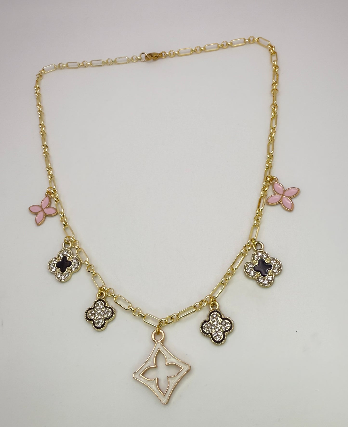LV Clover Gold Charm Necklace