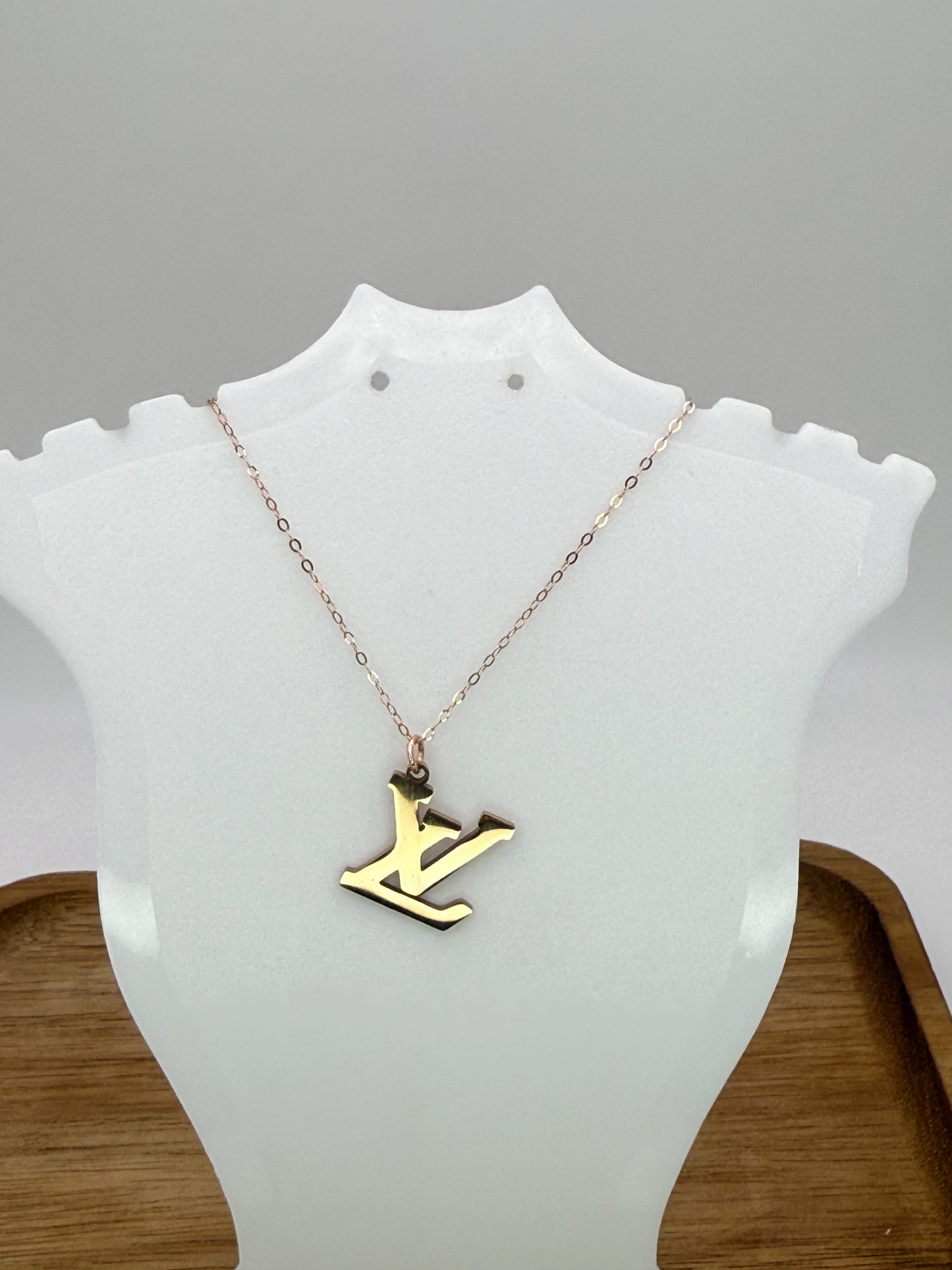 Rose Gold S925 Sterling Silver LV Designer Necklace