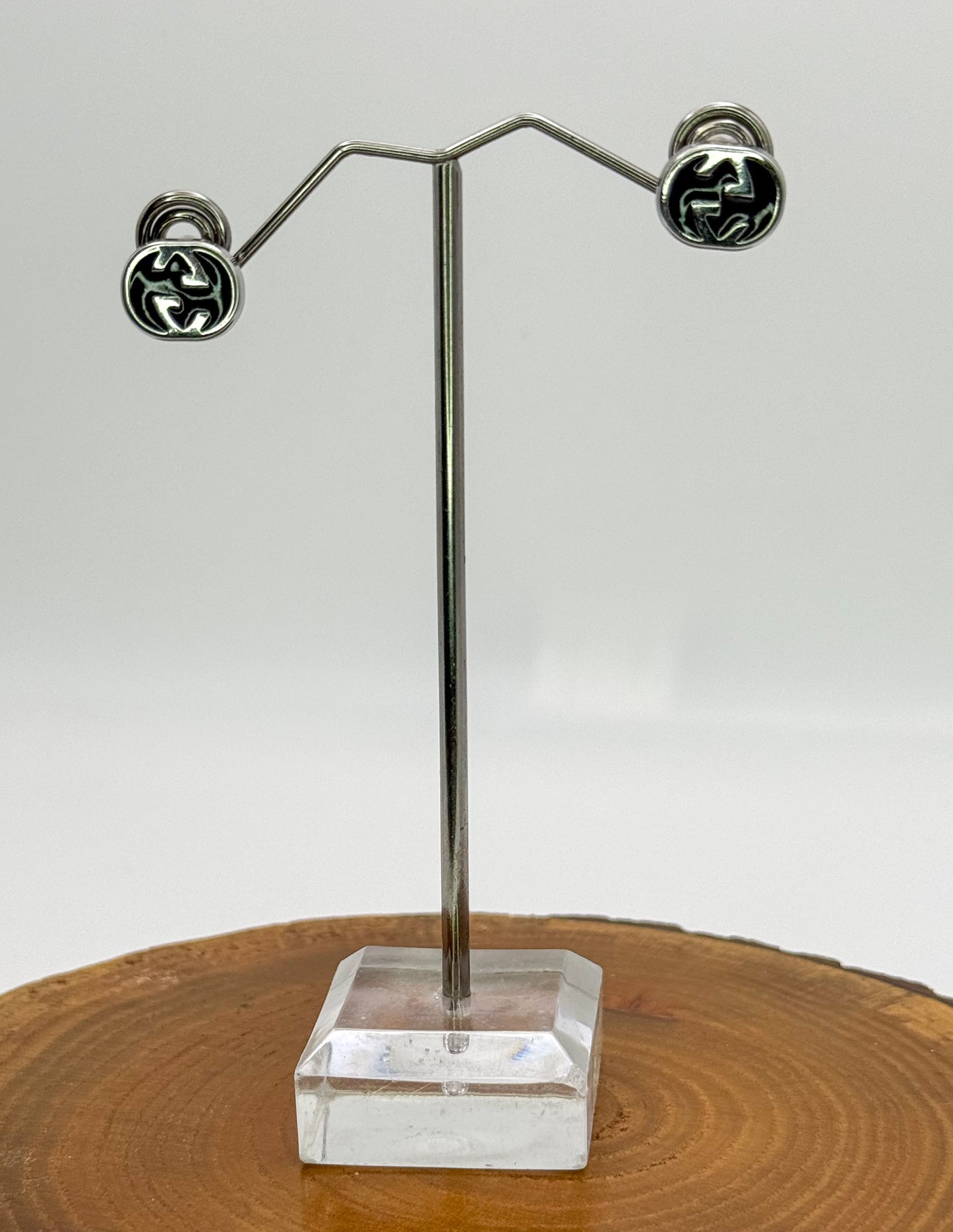 Silver GG Designer Stud Earrings
