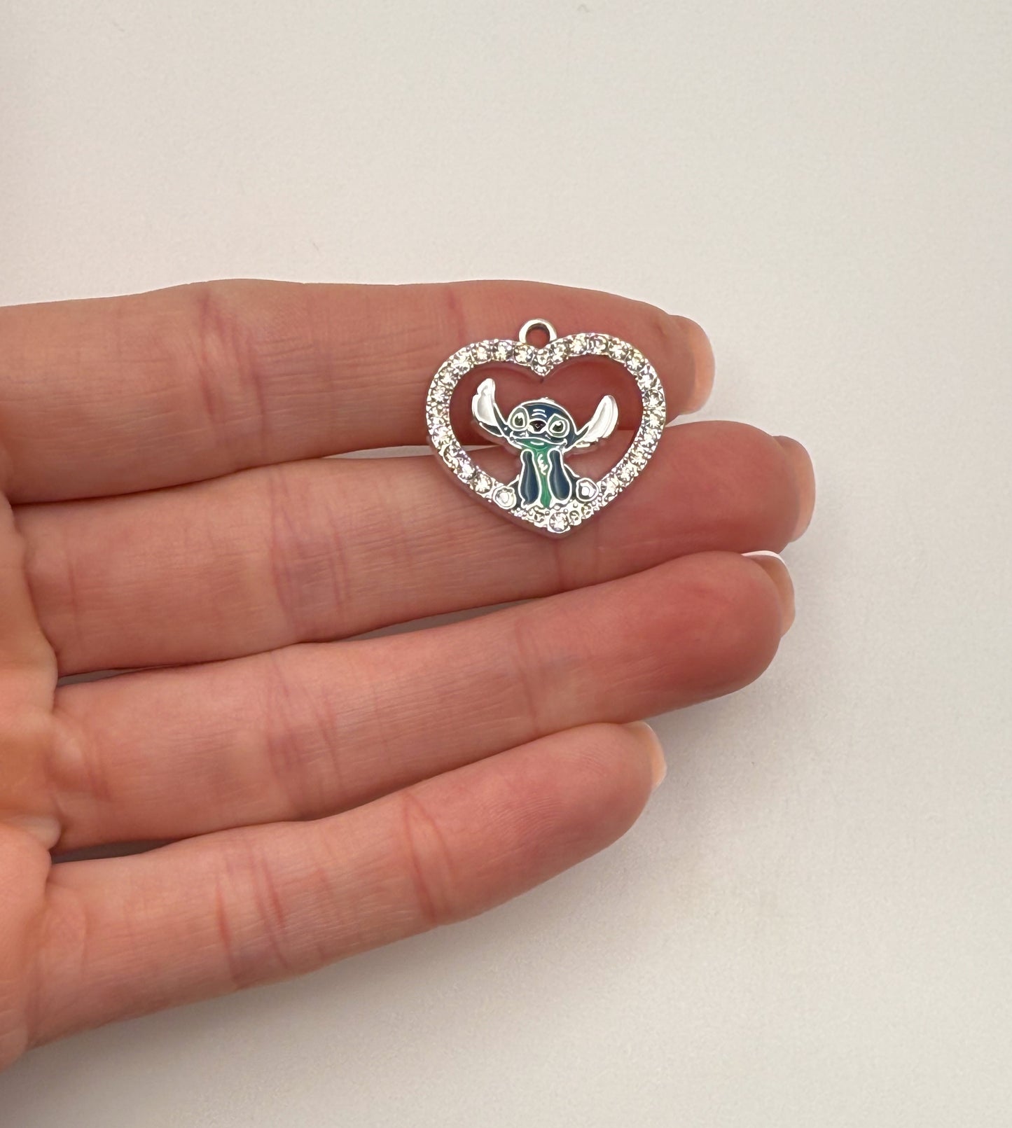 Silver Stitchy Heart DIY Pendants