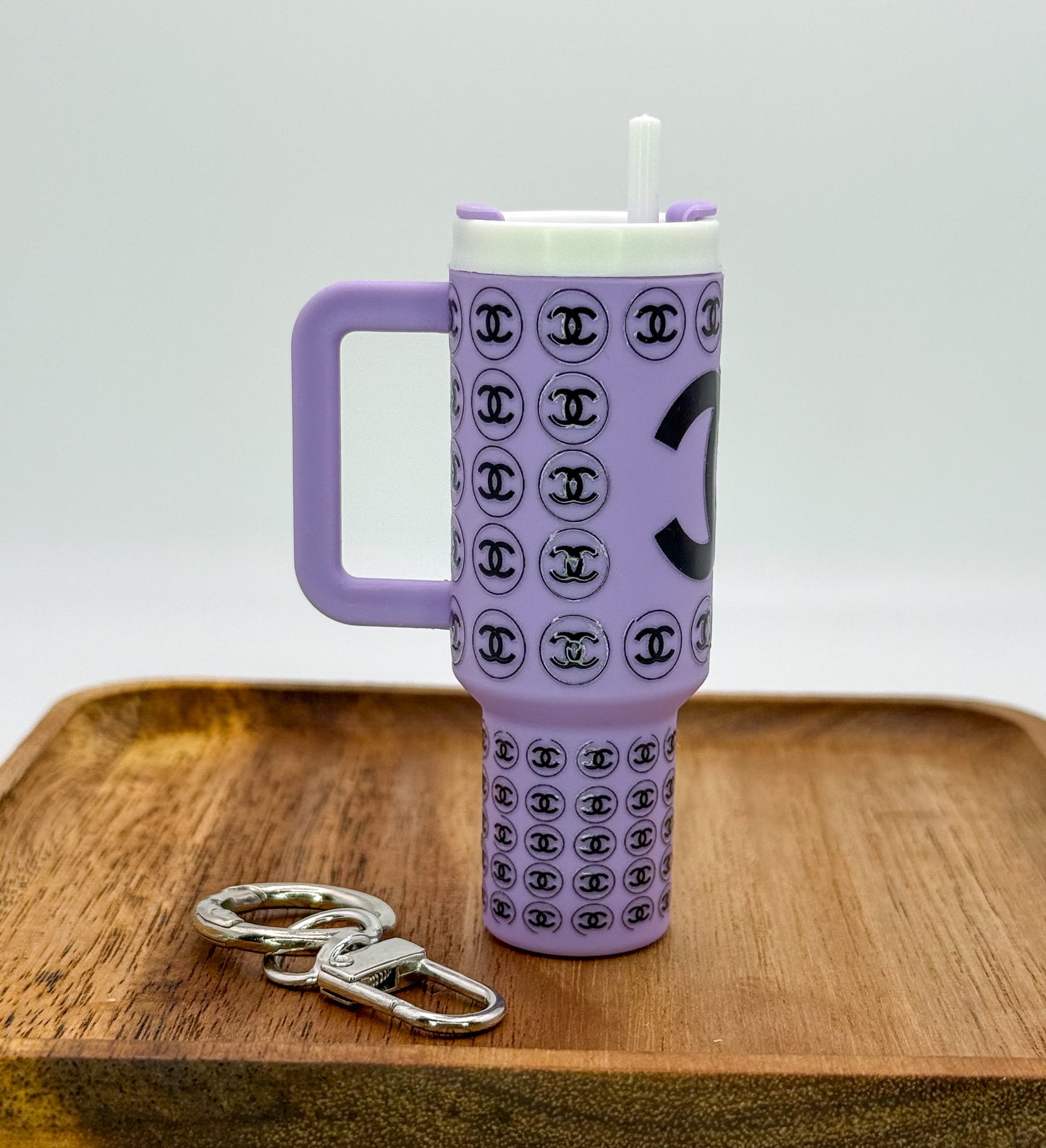 Designer Lipstick Holder Tumbler Cup Key Chain- LV, CC