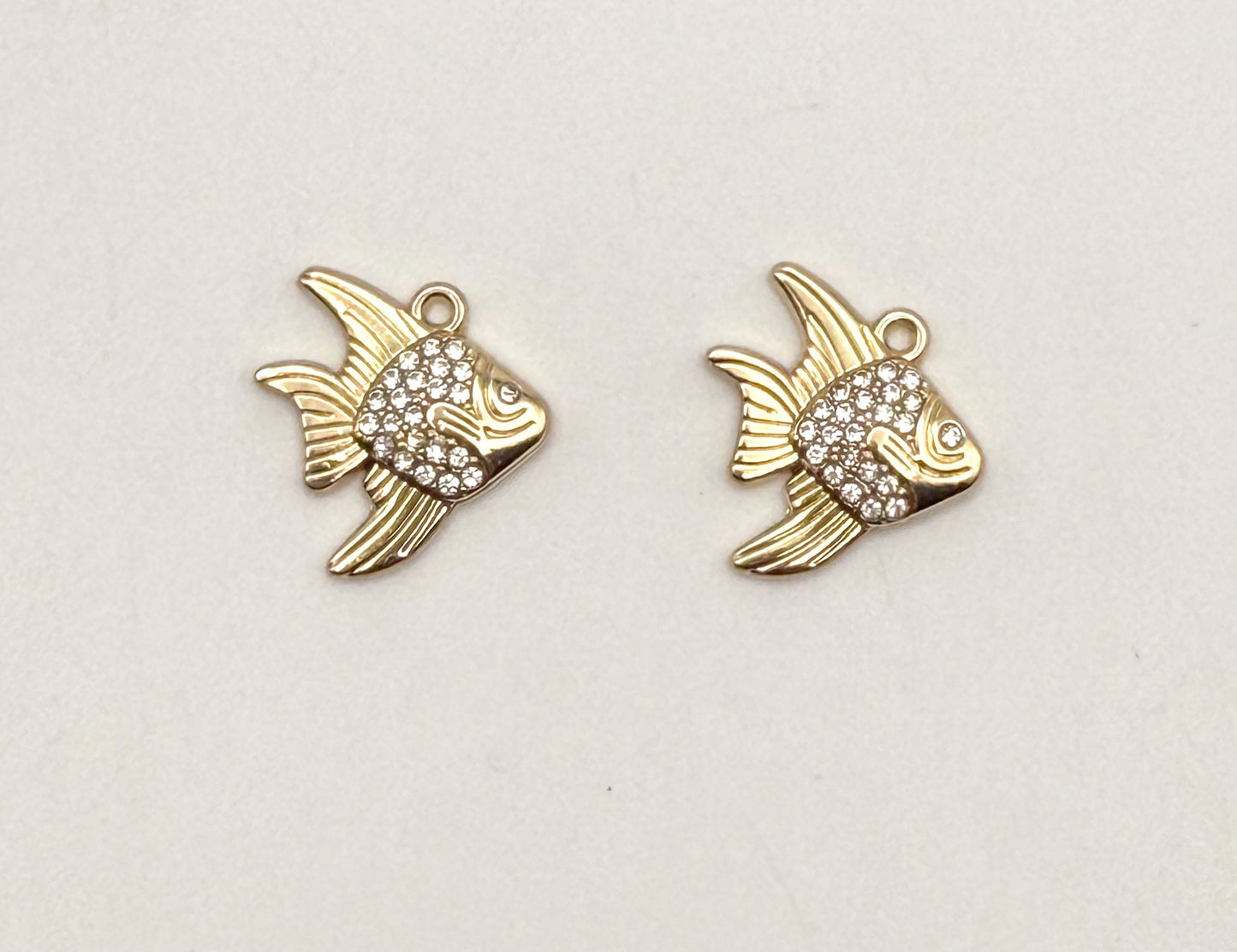 Sparkling Gold Seahorse or Ocean Fish DIY Charms