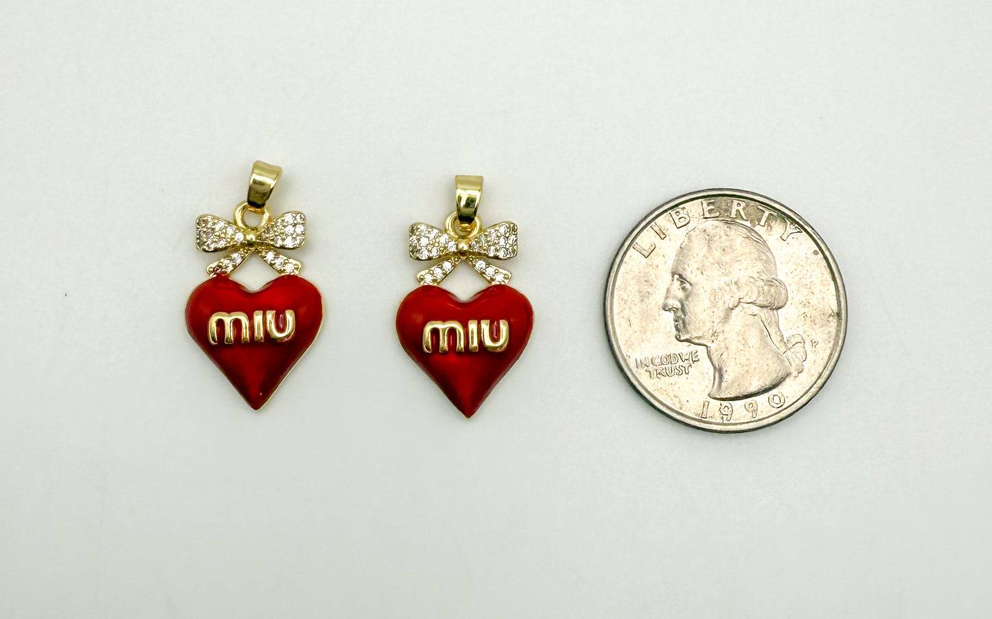 MIU MIU Designer Red Heart Pendant