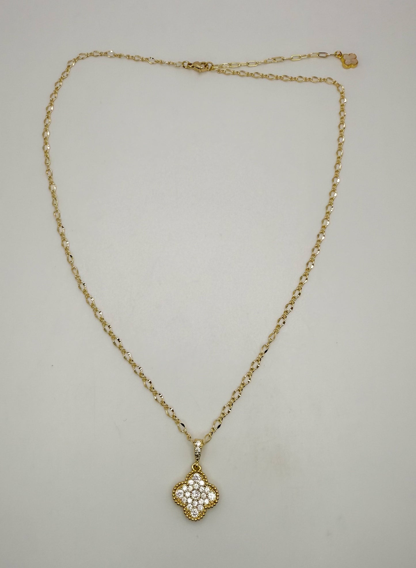 Sparkling Gold Clover Necklace