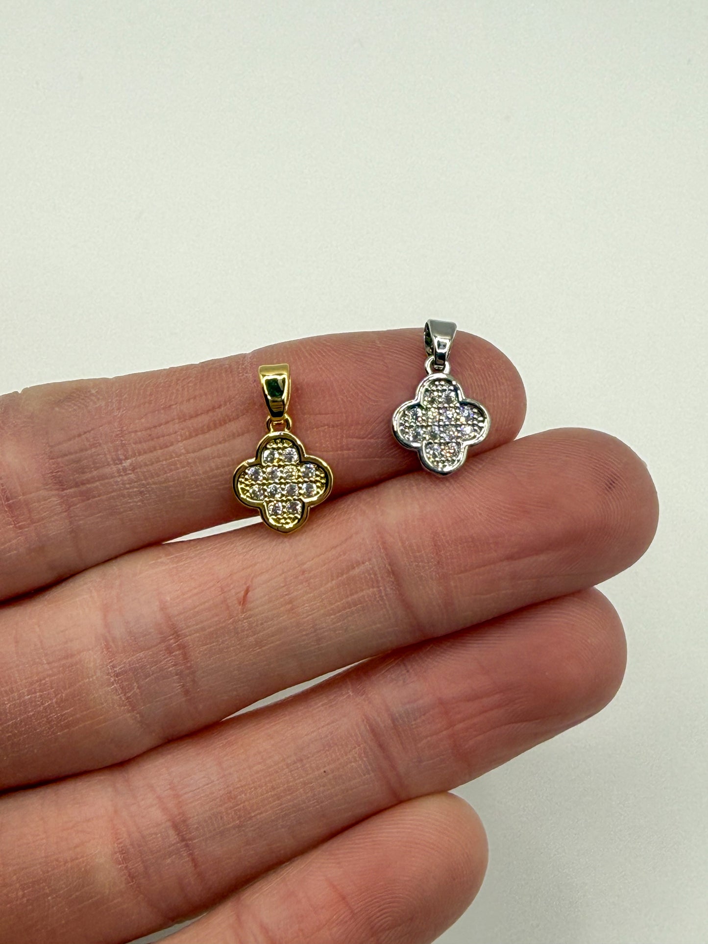 Mini Gold & Silver Clover Charm Pendant