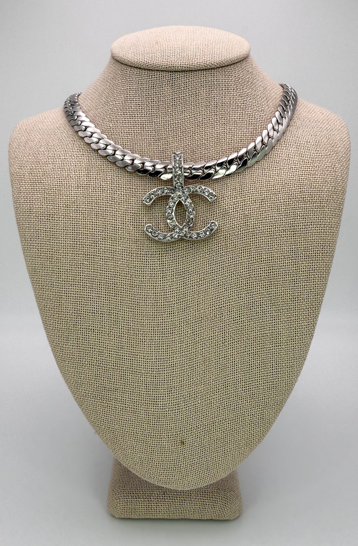 Bold n Silver CC Designer Necklace