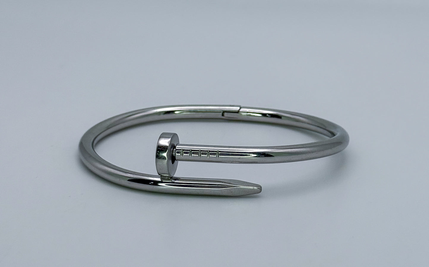 Silver Nail Bangle Bracelet