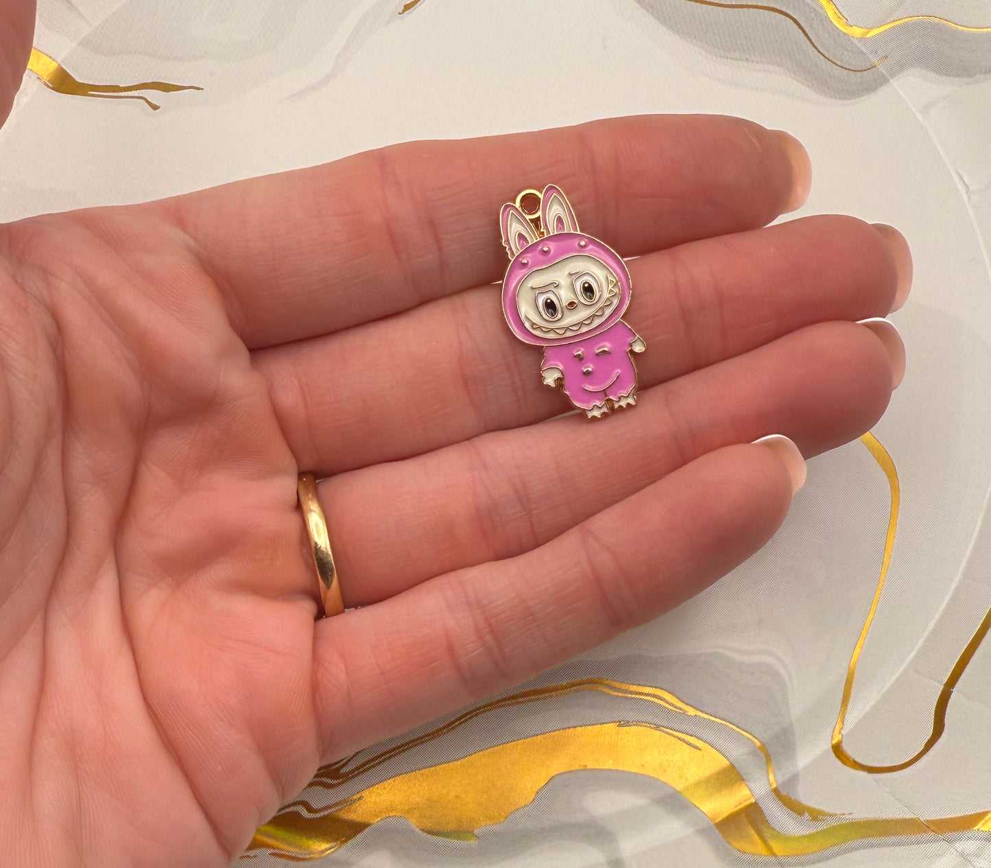 Labubu Colorful DIY Gold Metal Charms