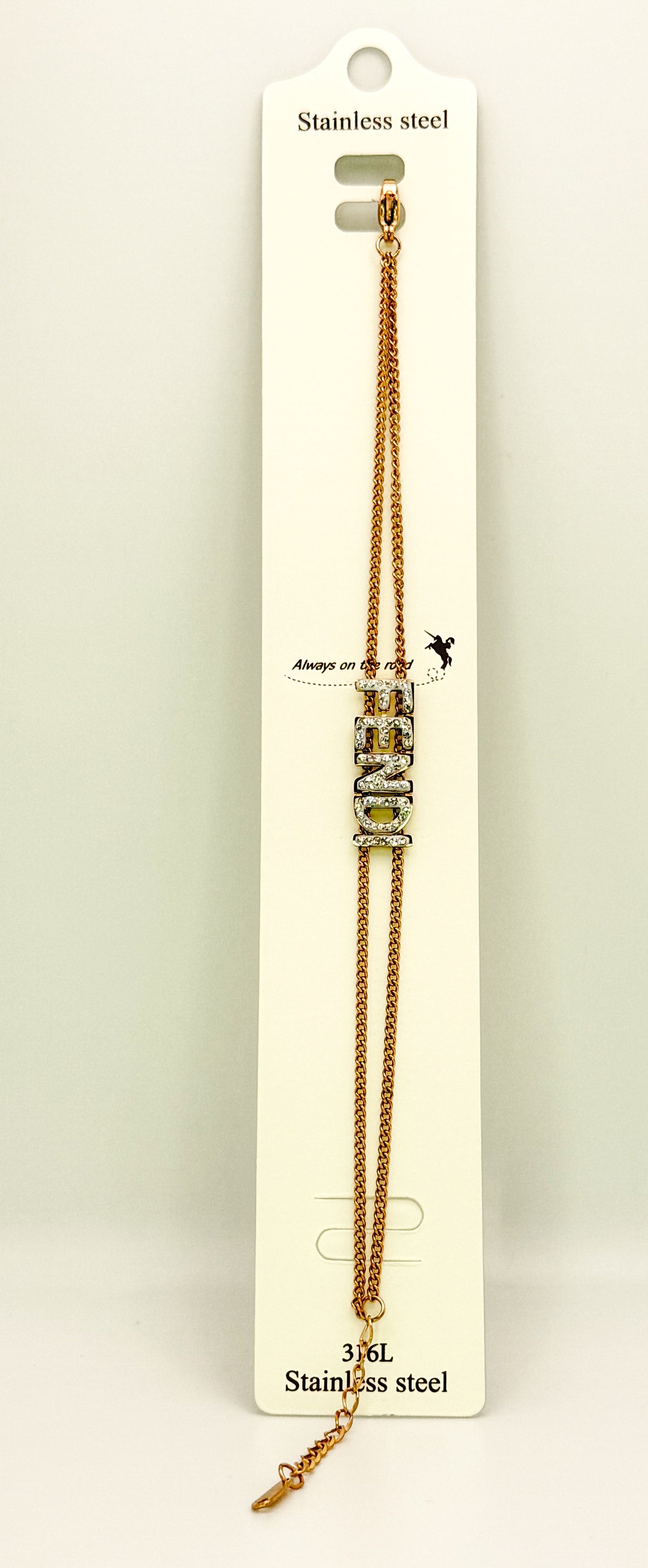 Rose Gold Fendi Designer Adjustable Bracelet