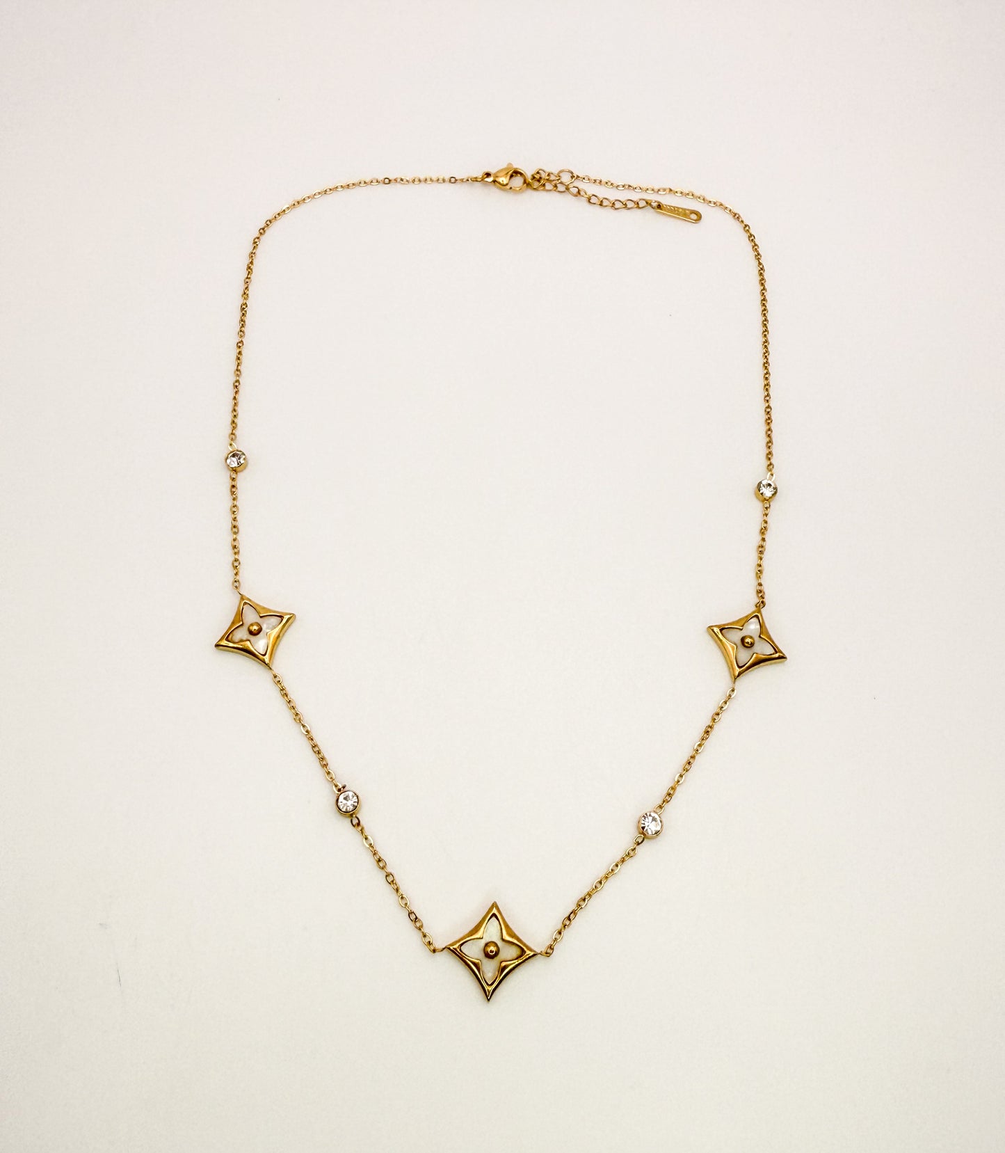 LV Logo Designer Gold Stainless Steel Necklace