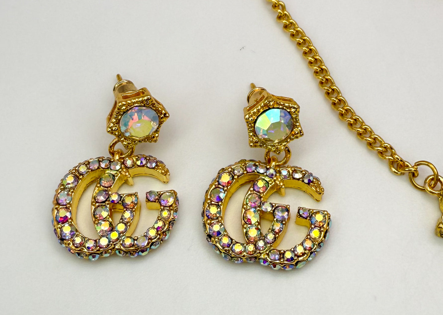 Gold GG Gucci Designer 3-piece Matching Jewelry Set