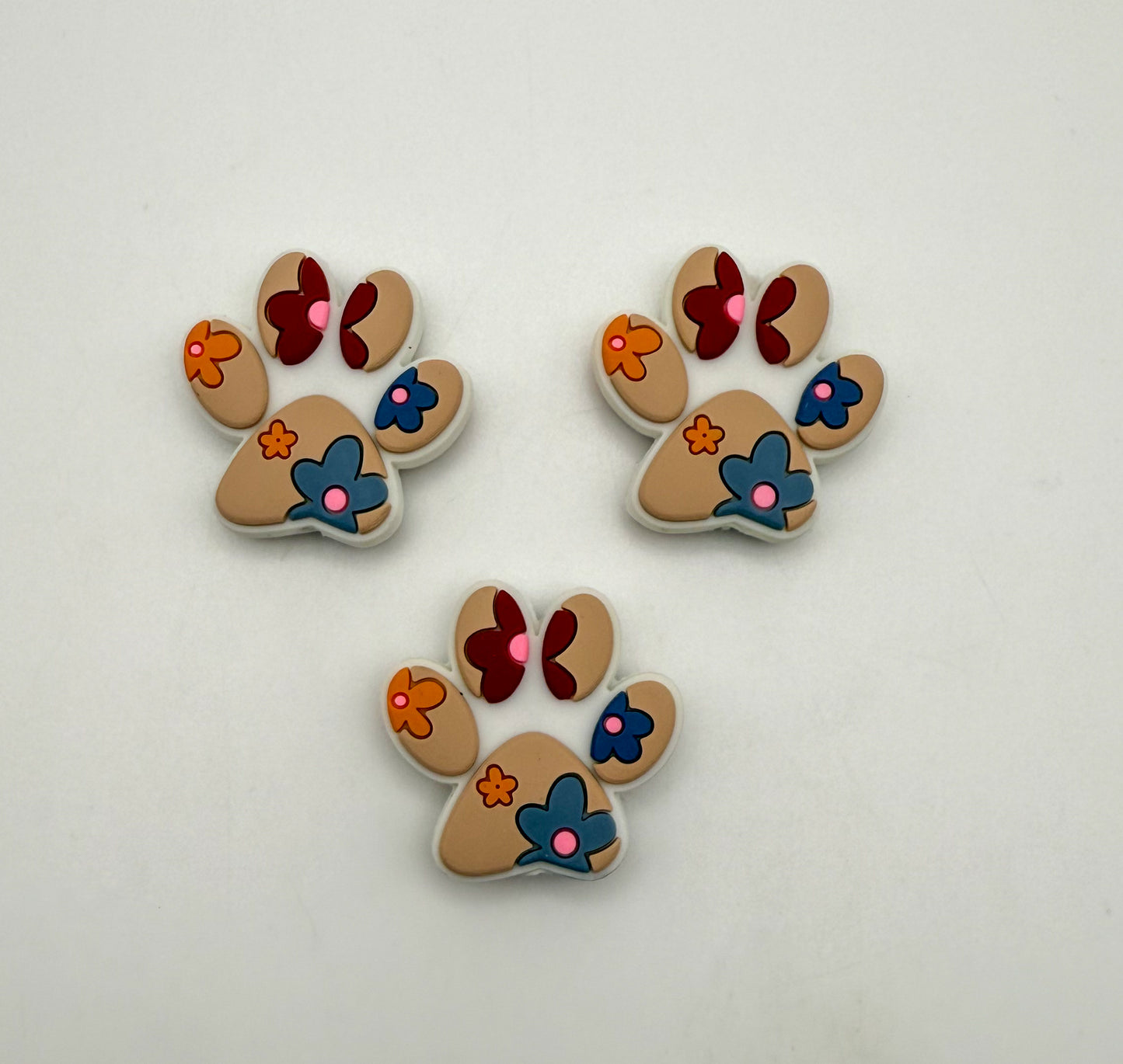 Silicone Printed Paw DIY Focal Beads