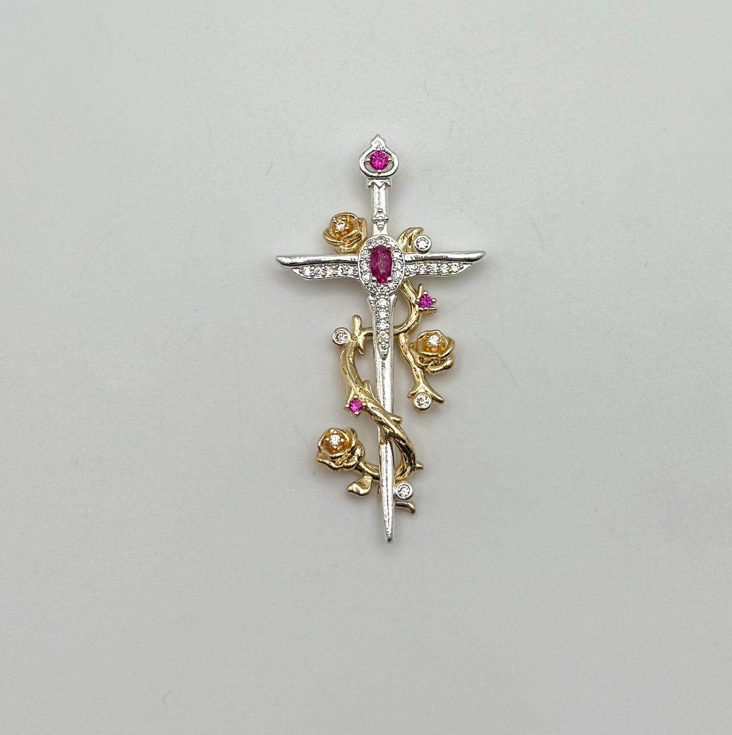 Gold Rose covered on Silver Cross Dragger