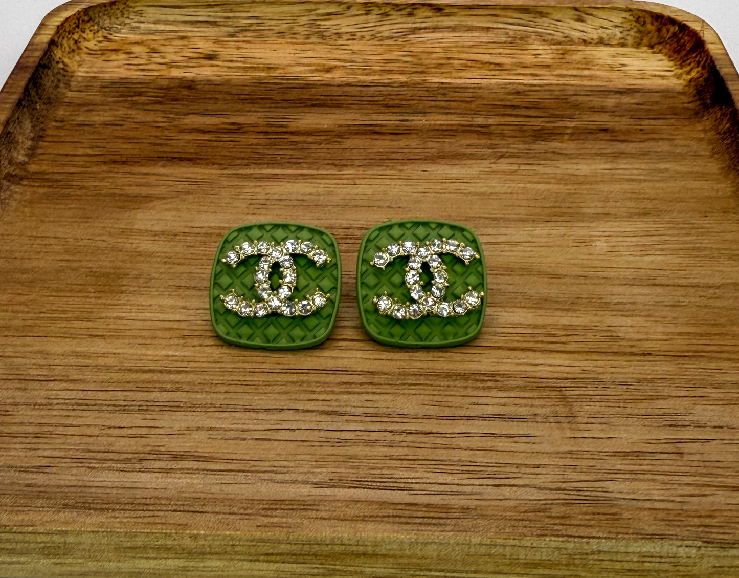 CC Shaped Stud Earrings