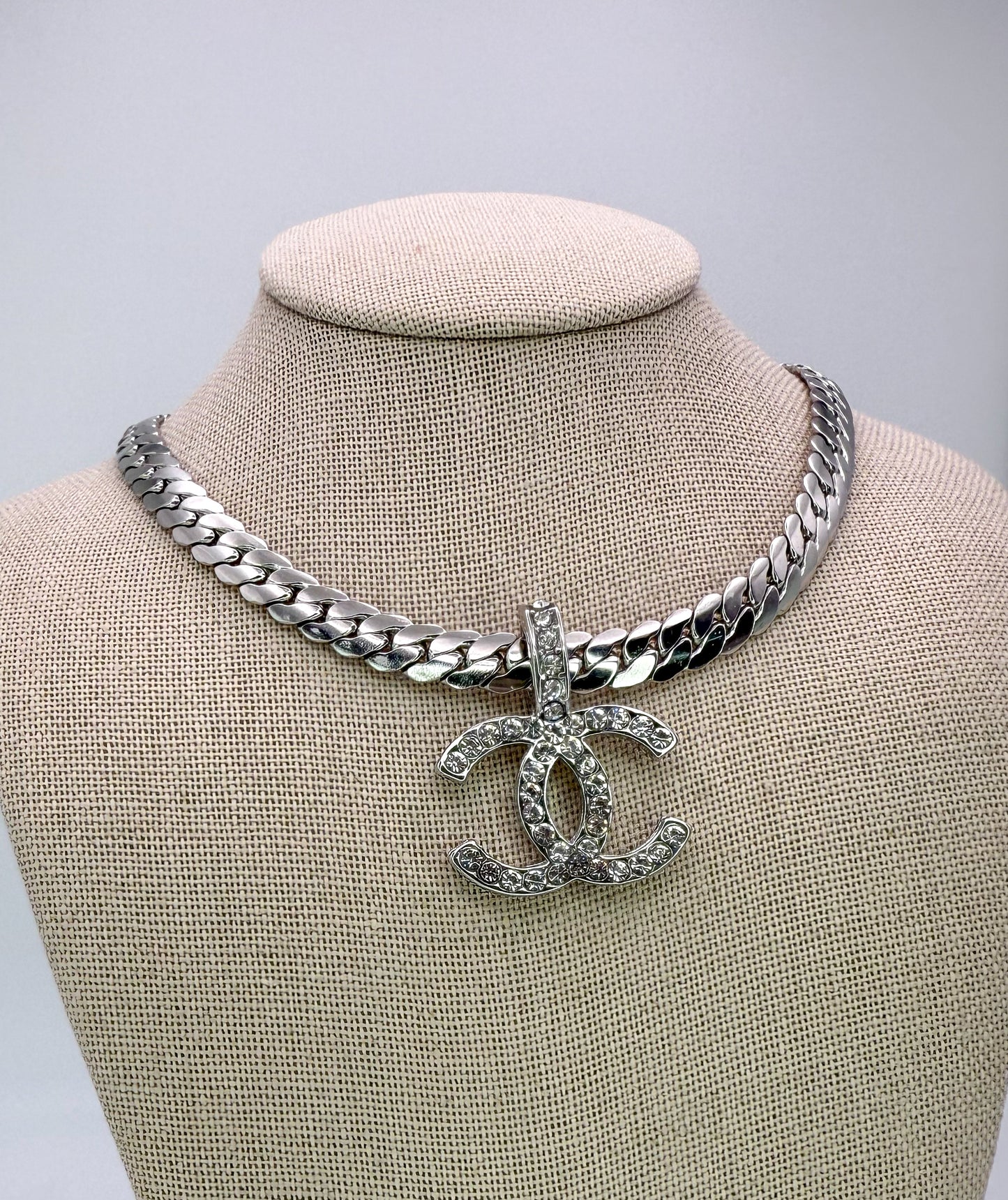 Bold n Silver CC Designer Necklace
